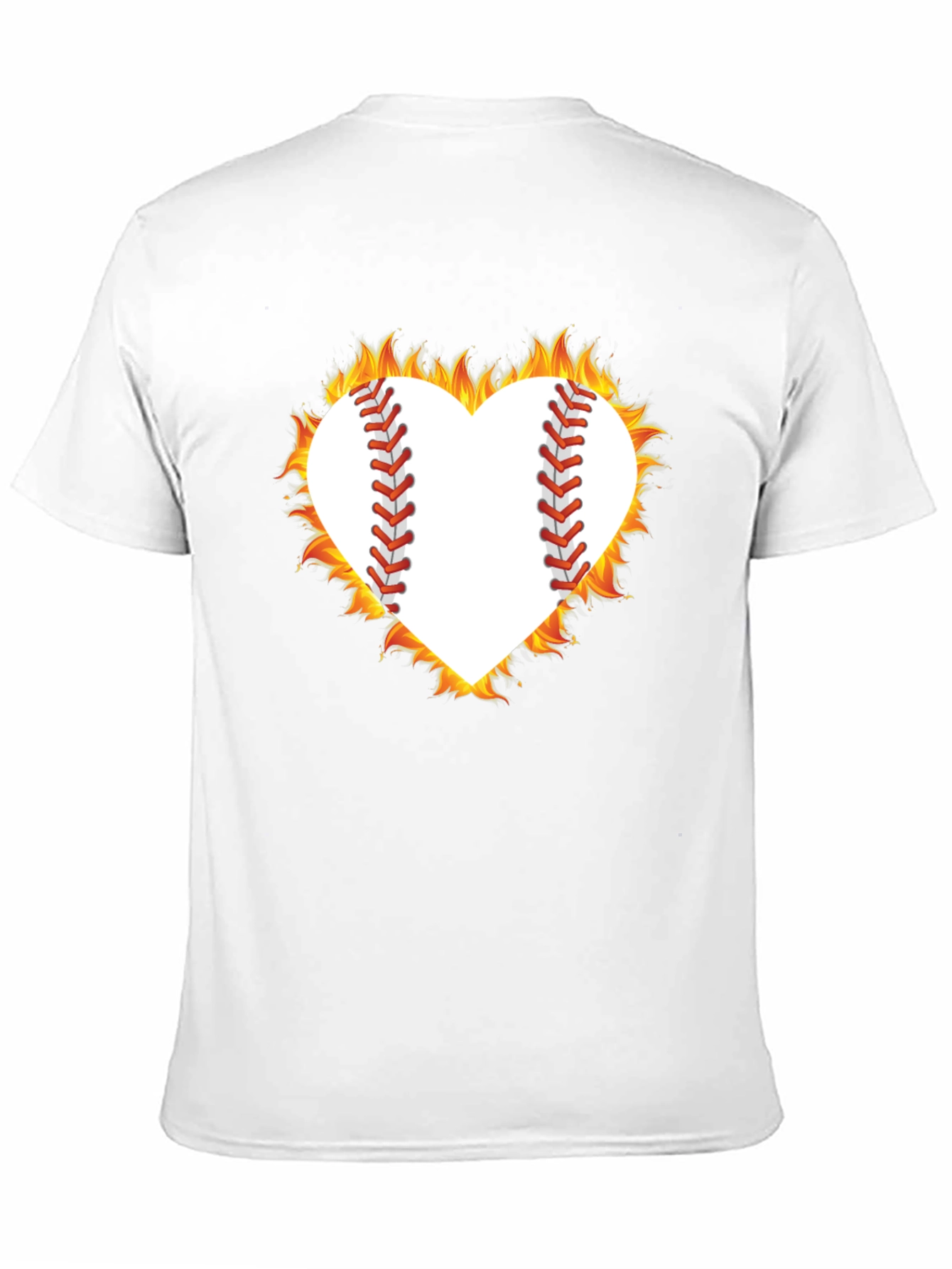 Fiery Baseball Heart Graphic Tee