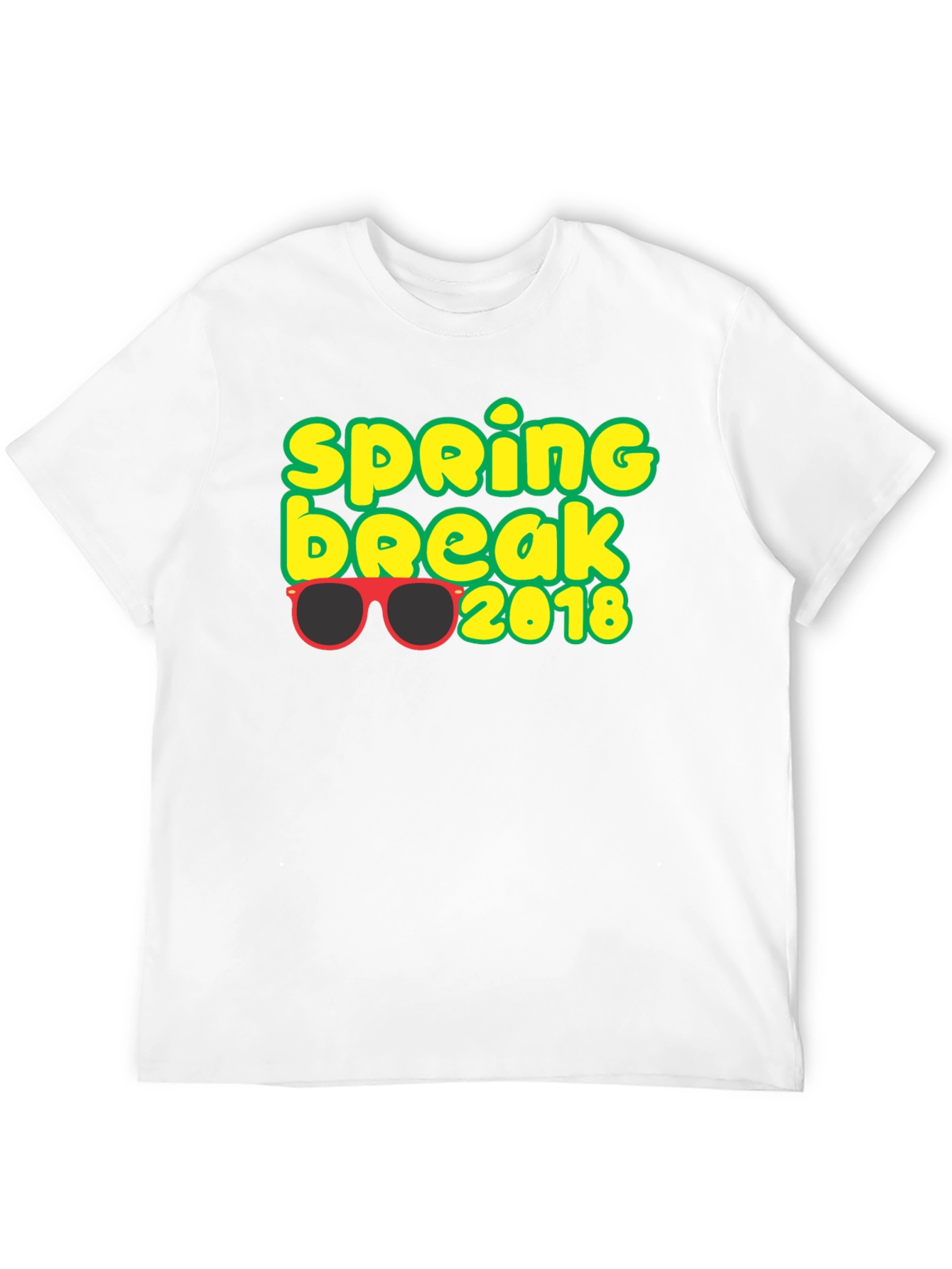 Spring Break 2018 T-Shirt with Sunglasses Graphic Black