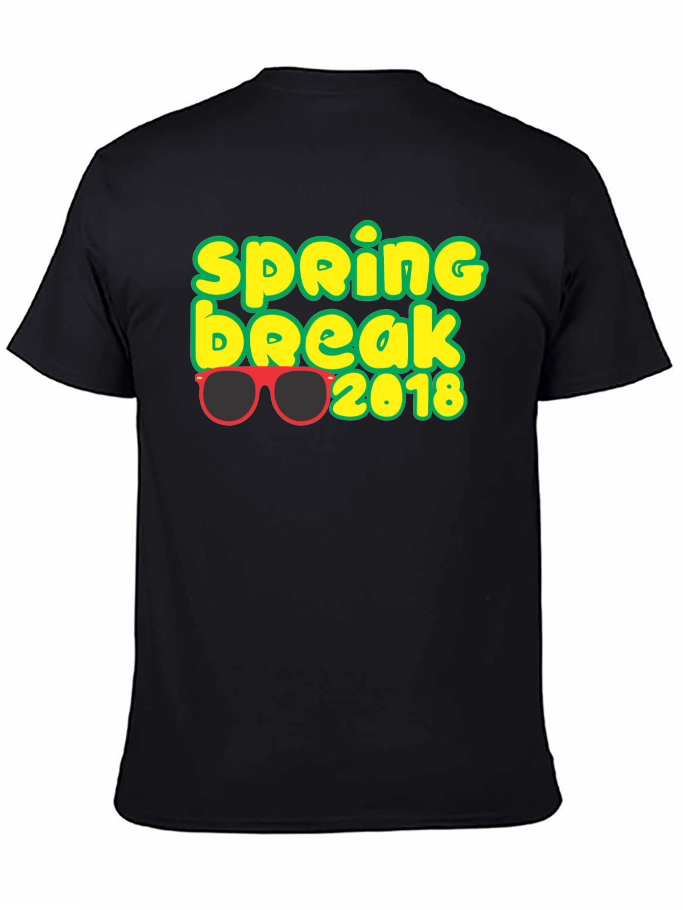 Spring Break 2018 T-Shirt with Sunglasses Graphic Black