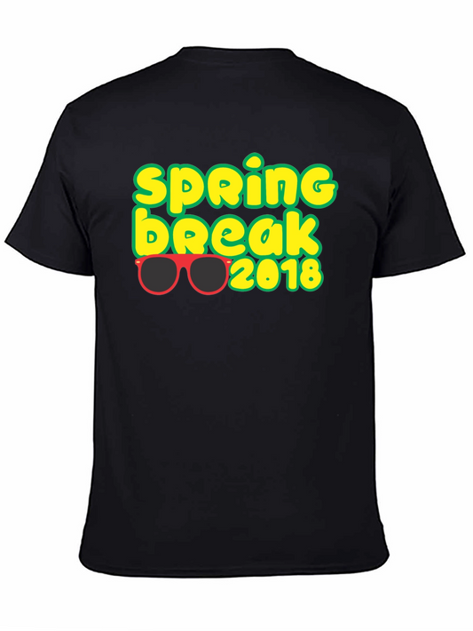 Spring Break 2018 T-Shirt with Sunglasses Graphic Black