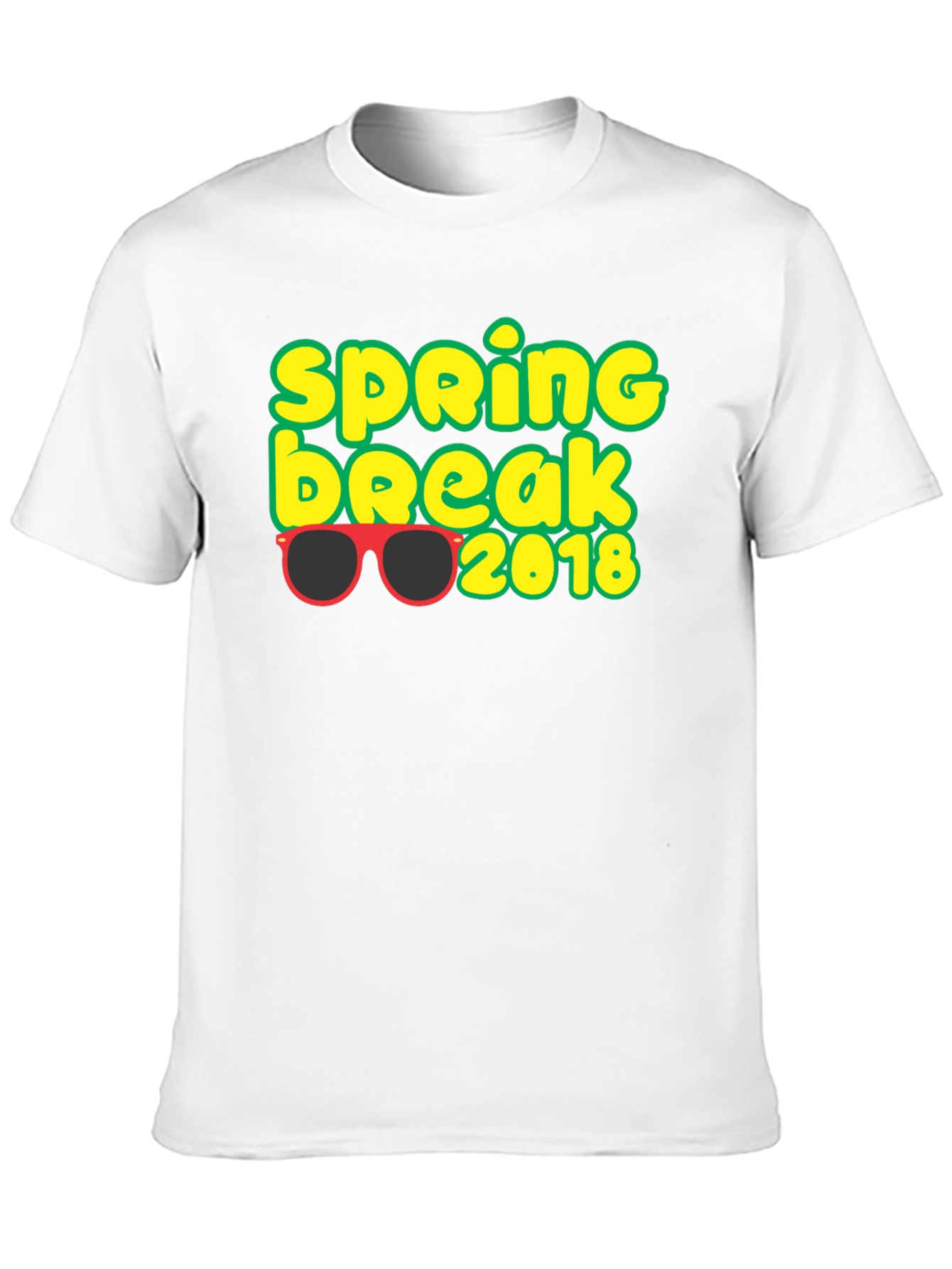 Spring Break 2018 T-Shirt with Sunglasses Graphic Black