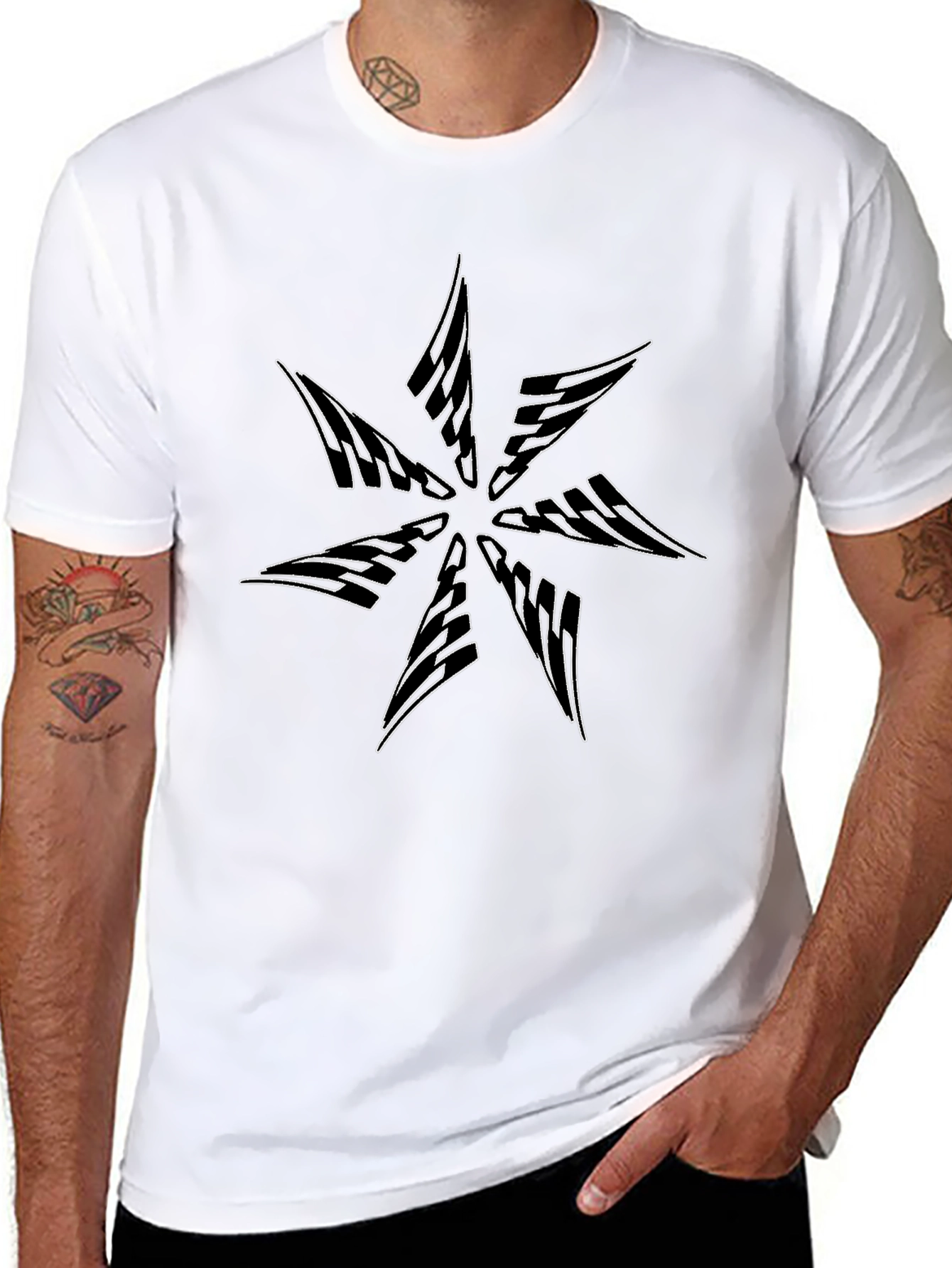 Graphic Starburst Tee - Modern Black T-Shirt