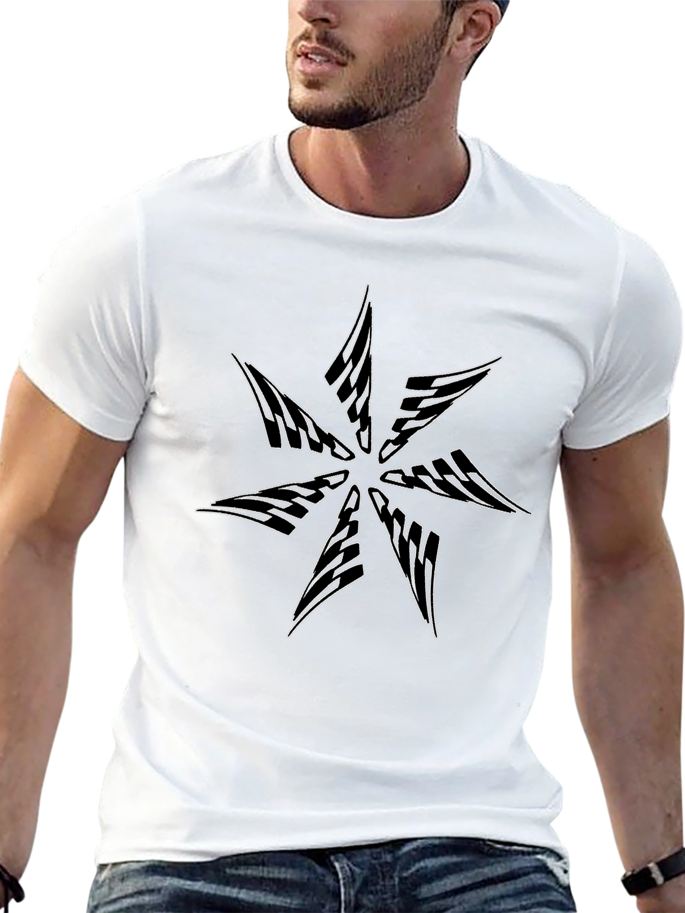 Graphic Starburst Tee - Modern Black T-Shirt