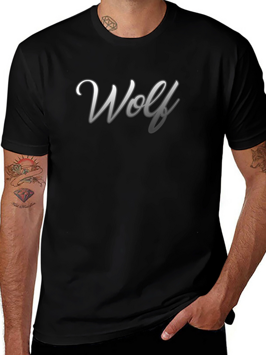 Wolf Graphic Print Crew Neck T-Shirt - Black