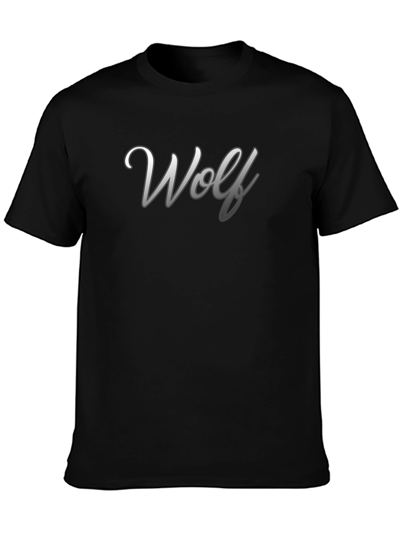 Wolf Graphic Print Crew Neck T-Shirt - Black