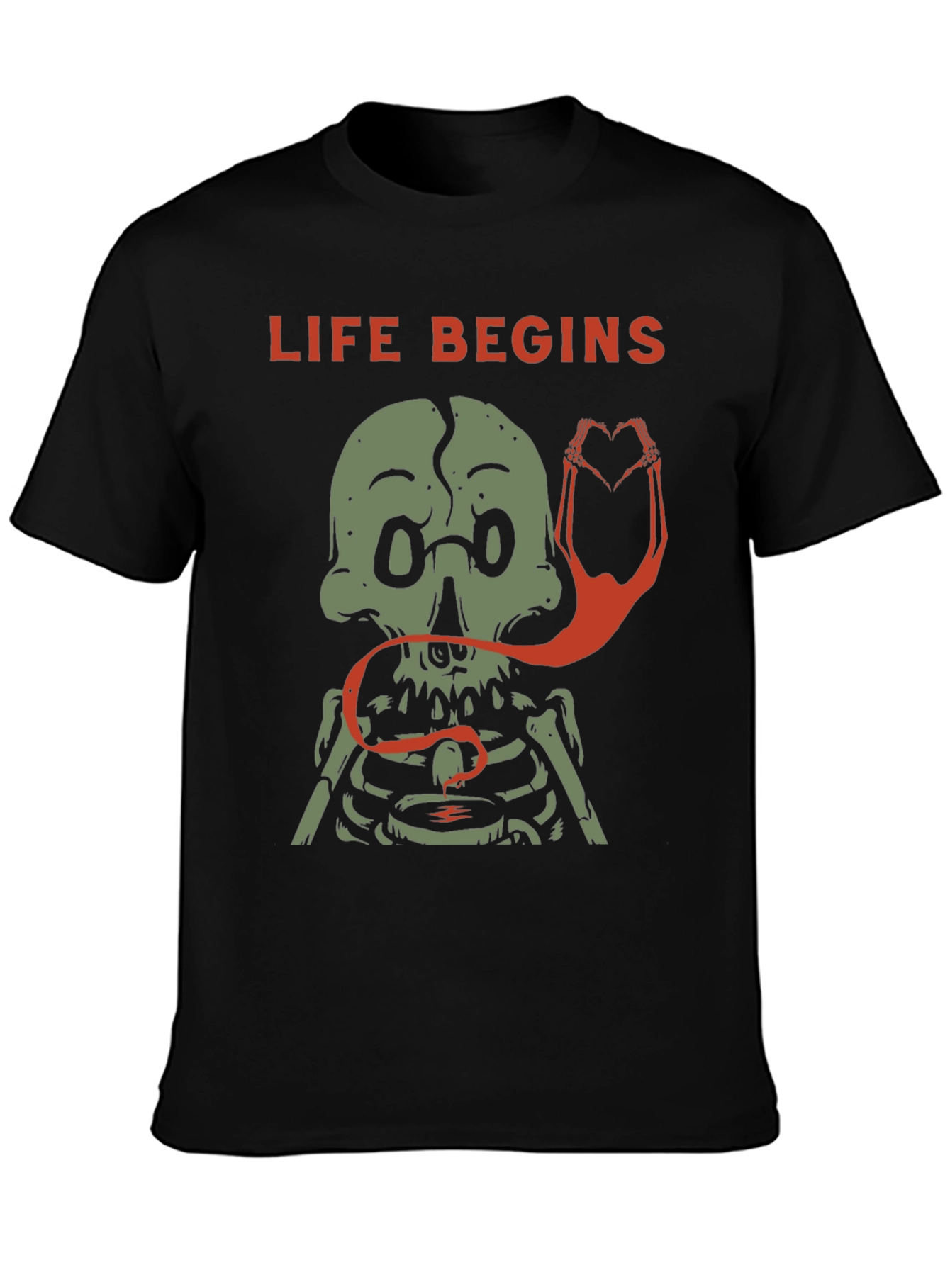 Life Begins Skeleton Graphic Tee