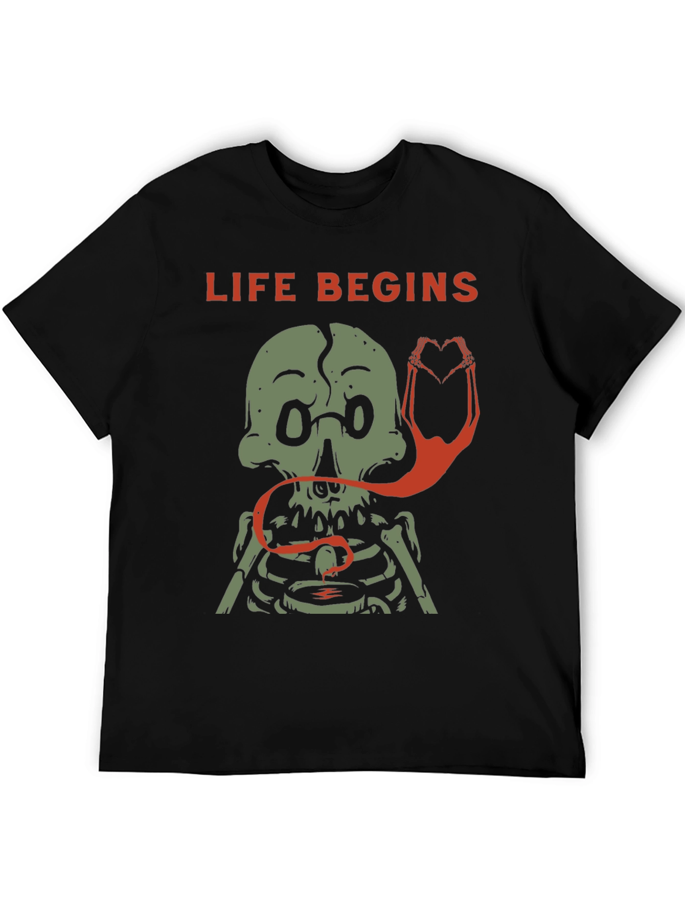 Life Begins Skeleton Graphic Tee