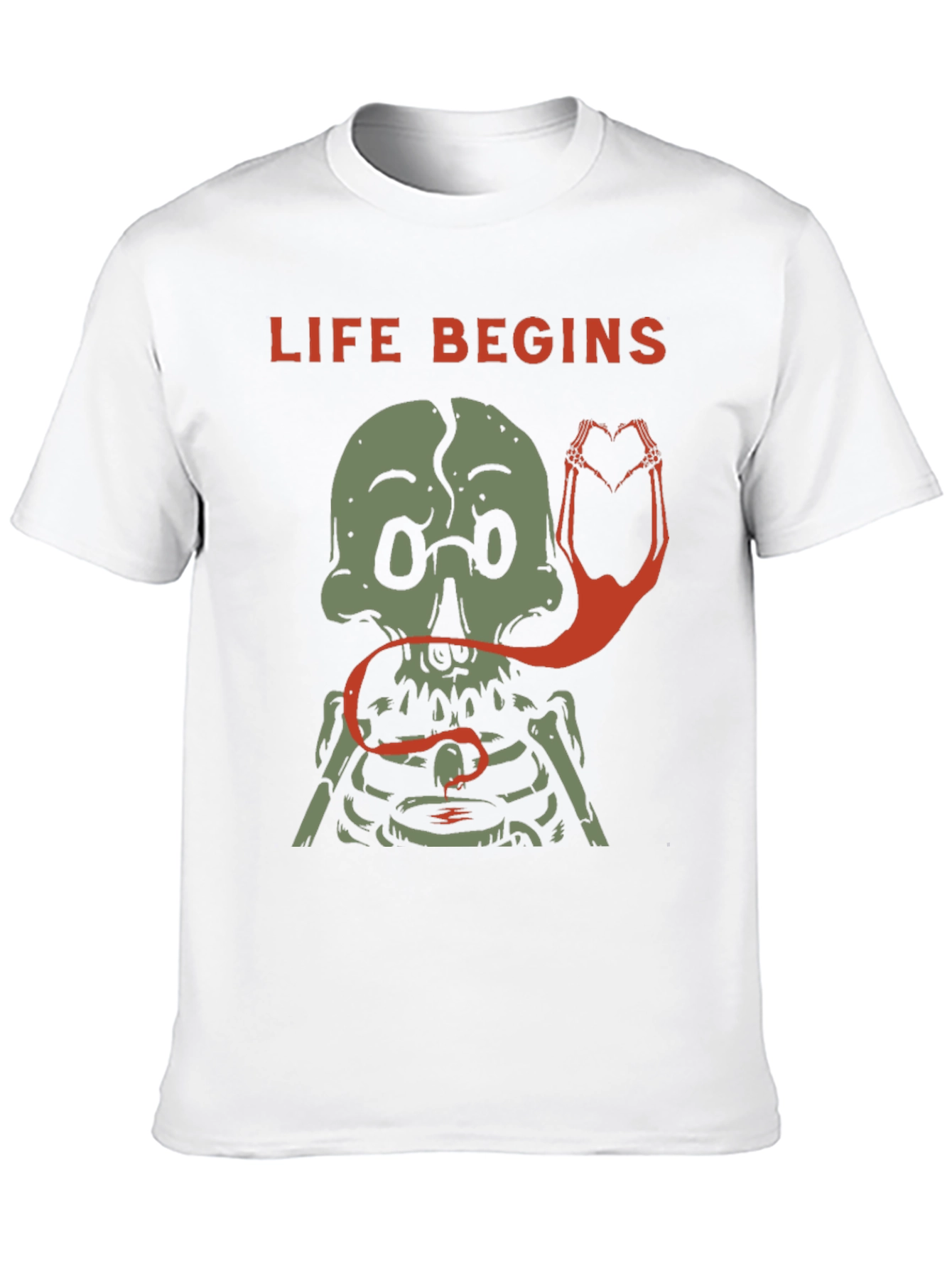 Life Begins Skeleton Graphic Tee