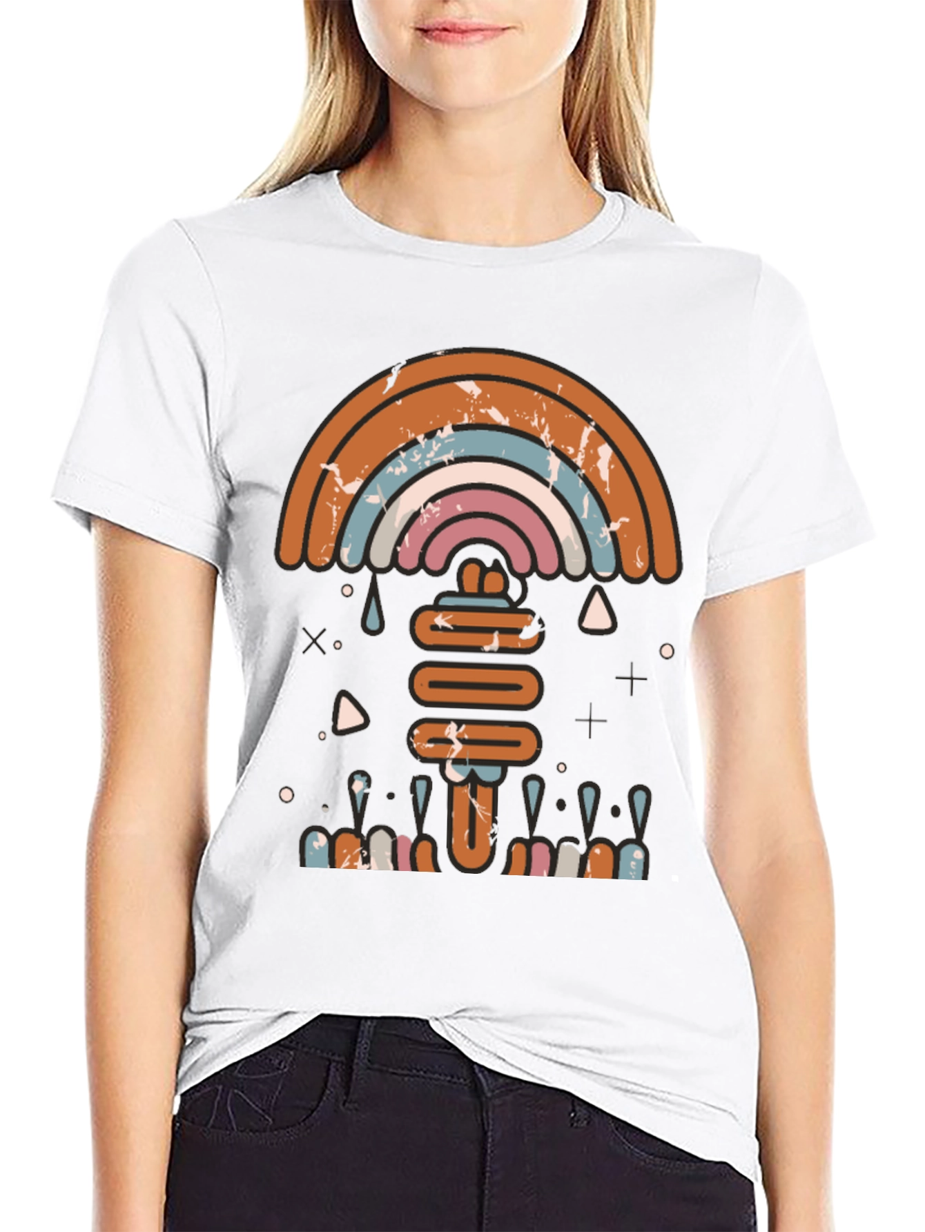 Retro Rainbow Graphic Tee - Stylish Comfort