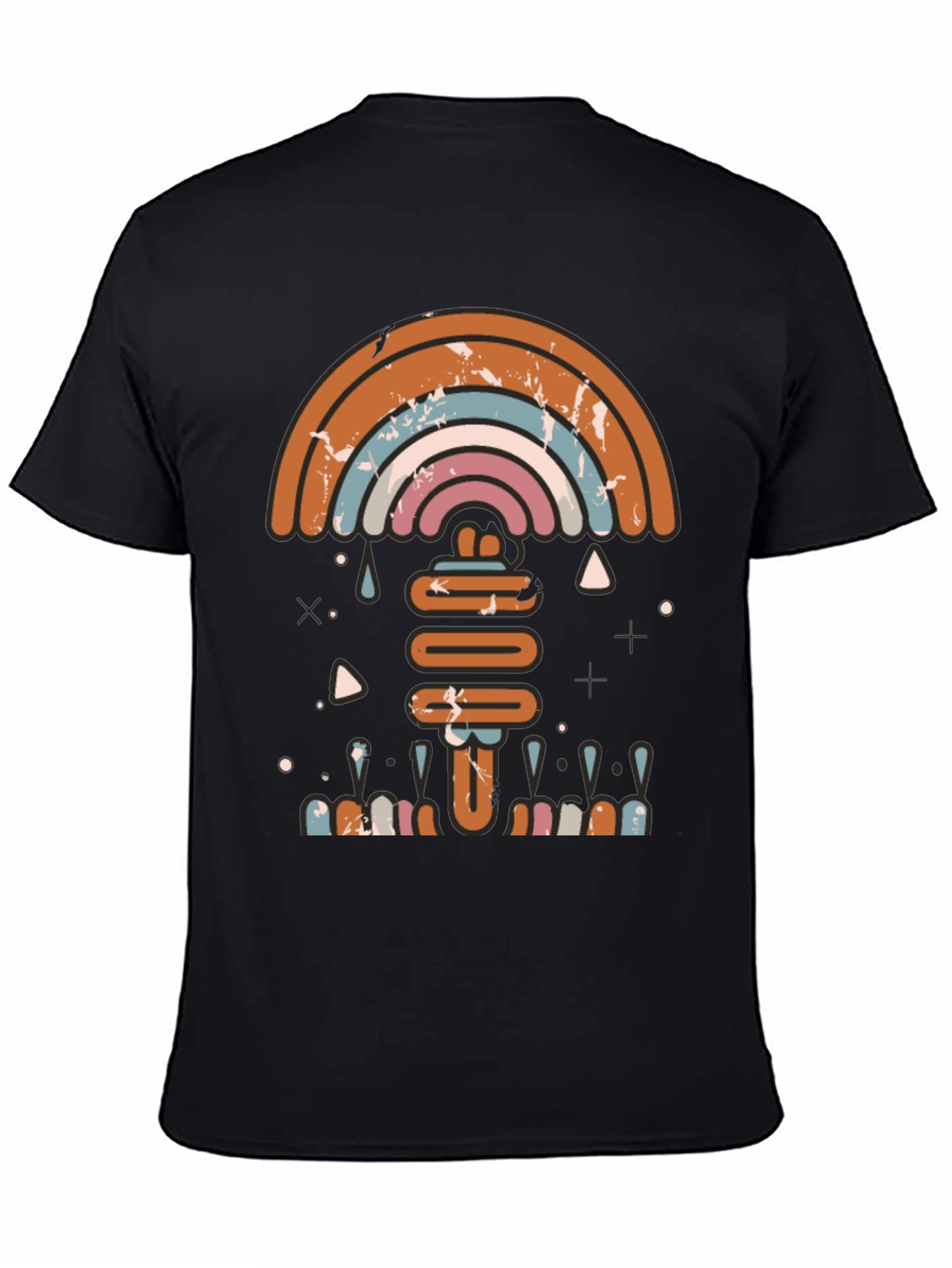 Retro Rainbow Graphic Tee - Stylish Comfort