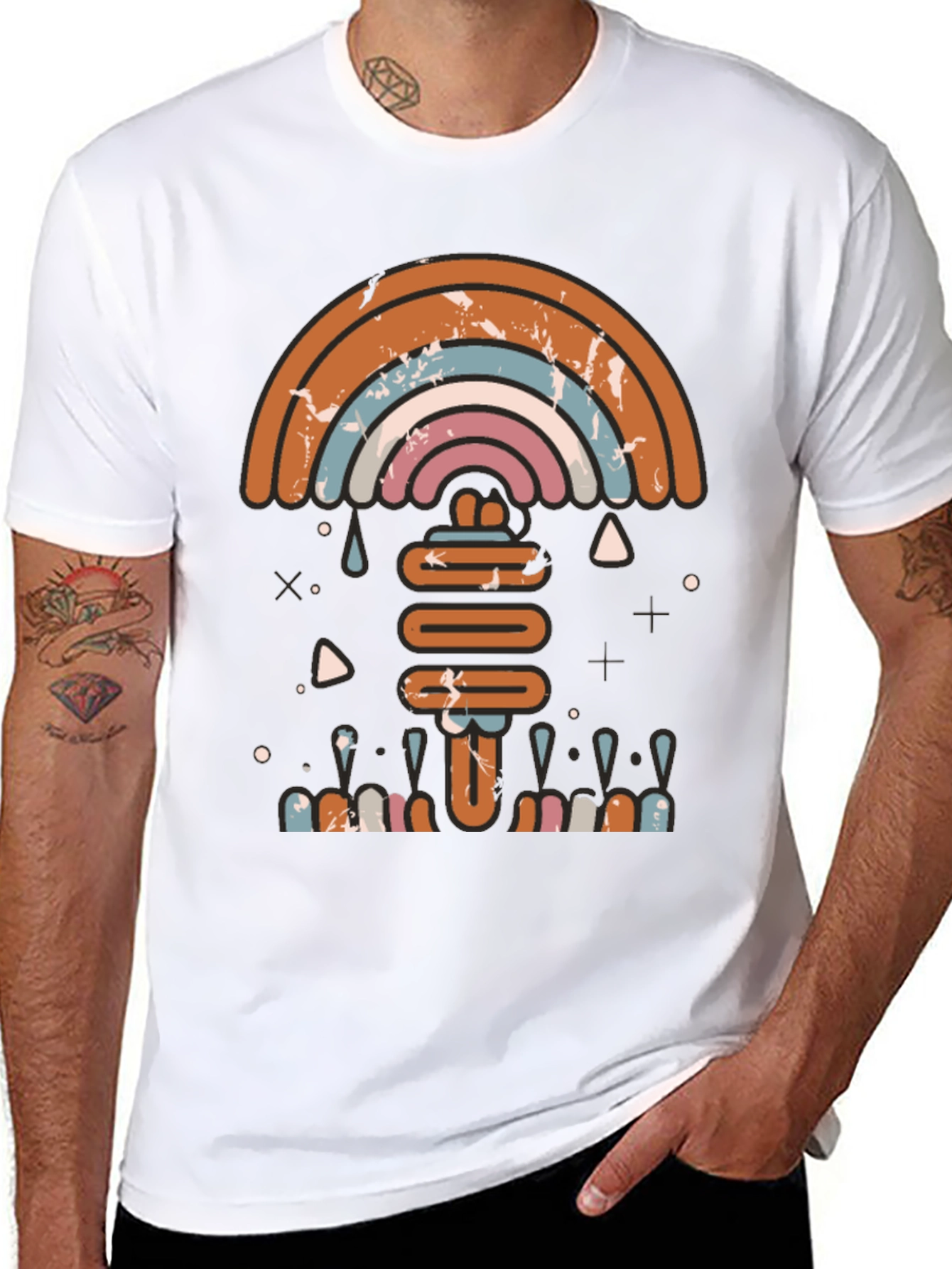 Retro Rainbow Graphic Tee - Stylish Comfort