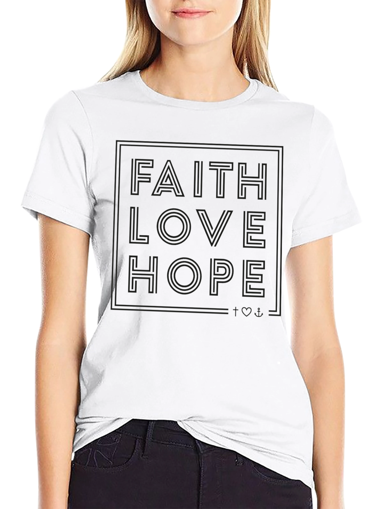 Faith Love Hope Graphic Tee - Black