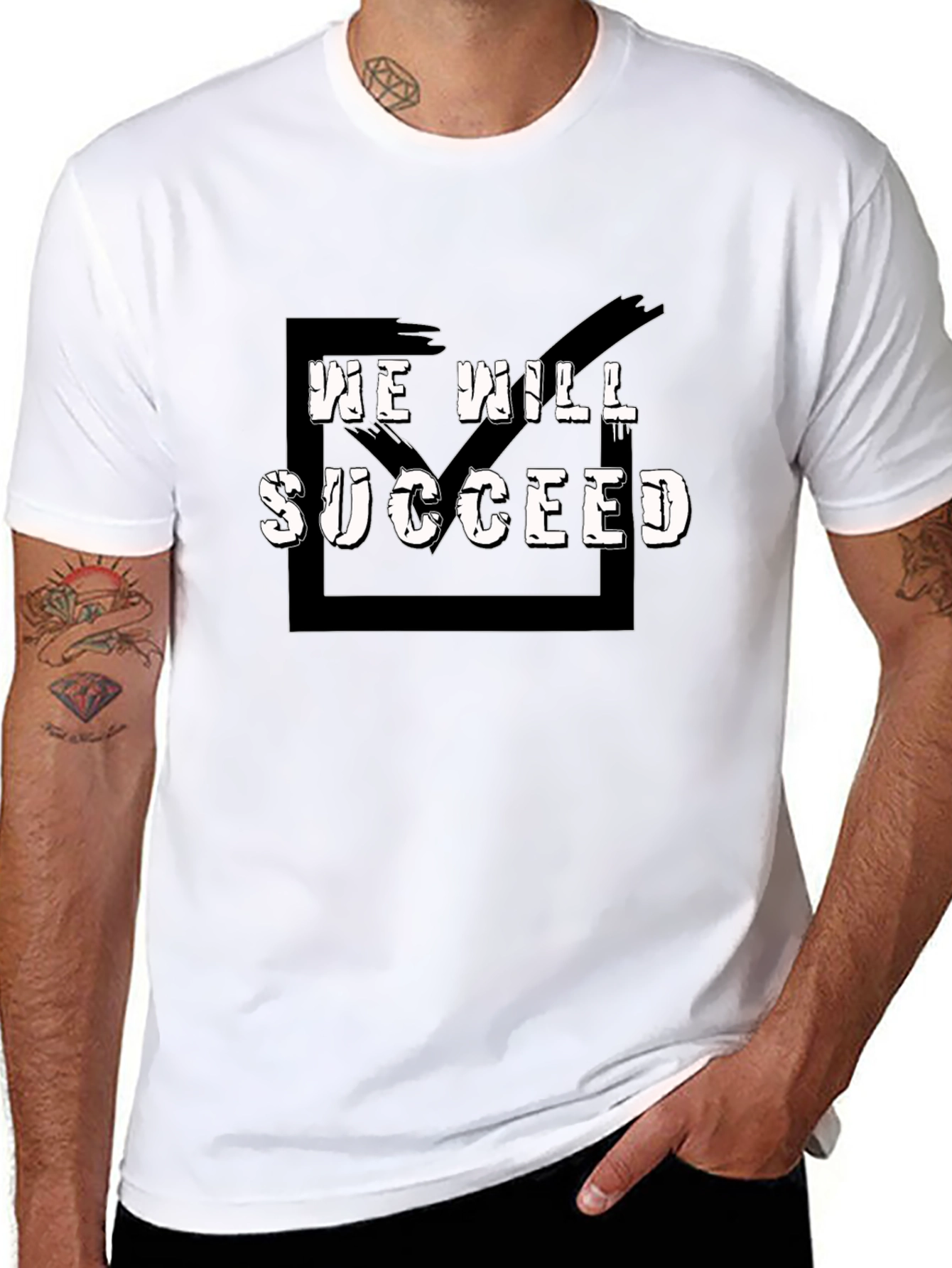 We Will Succeed Graphic Tee - Black Casual T-Shirt