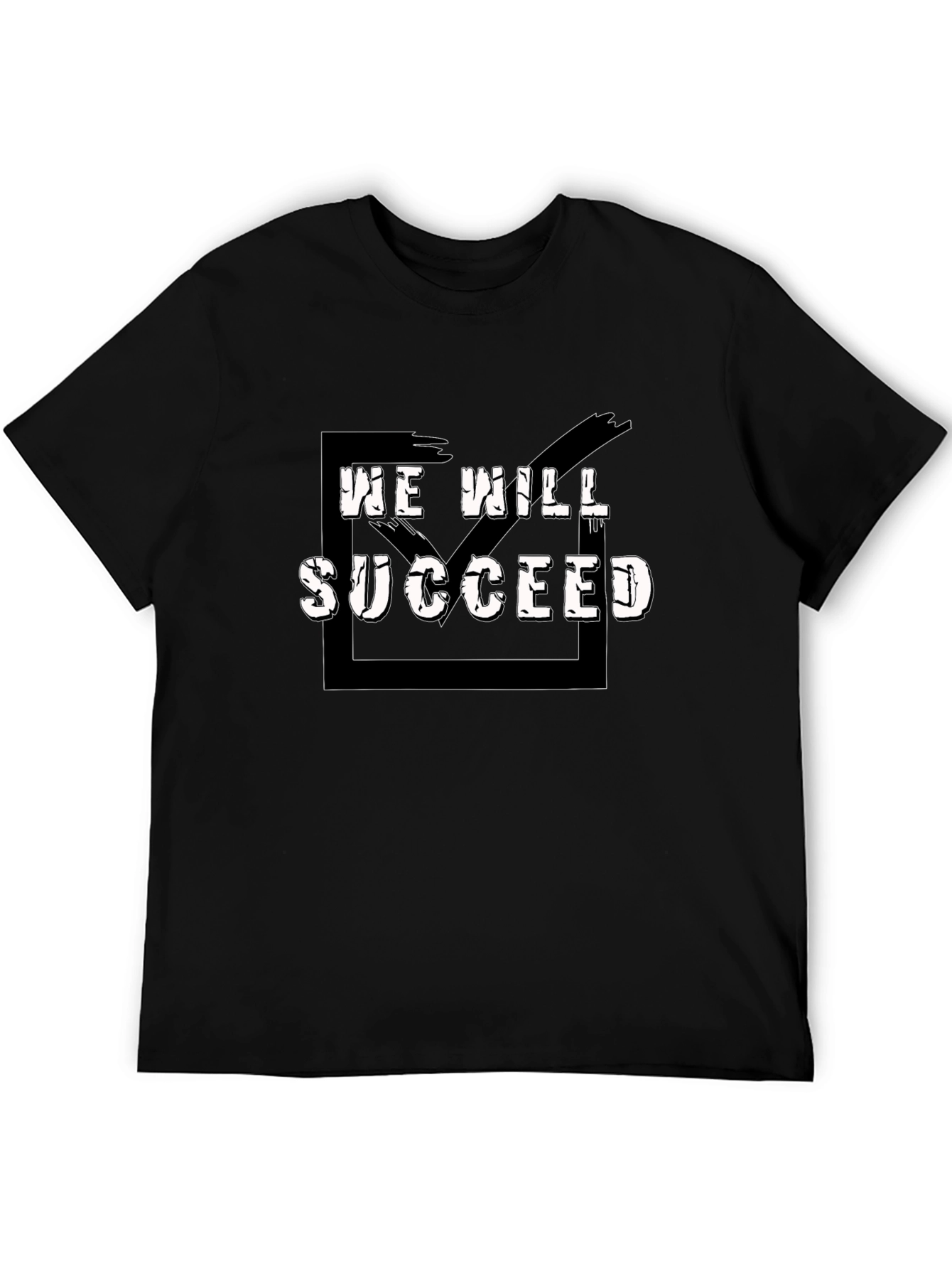 We Will Succeed Graphic Tee - Black Casual T-Shirt