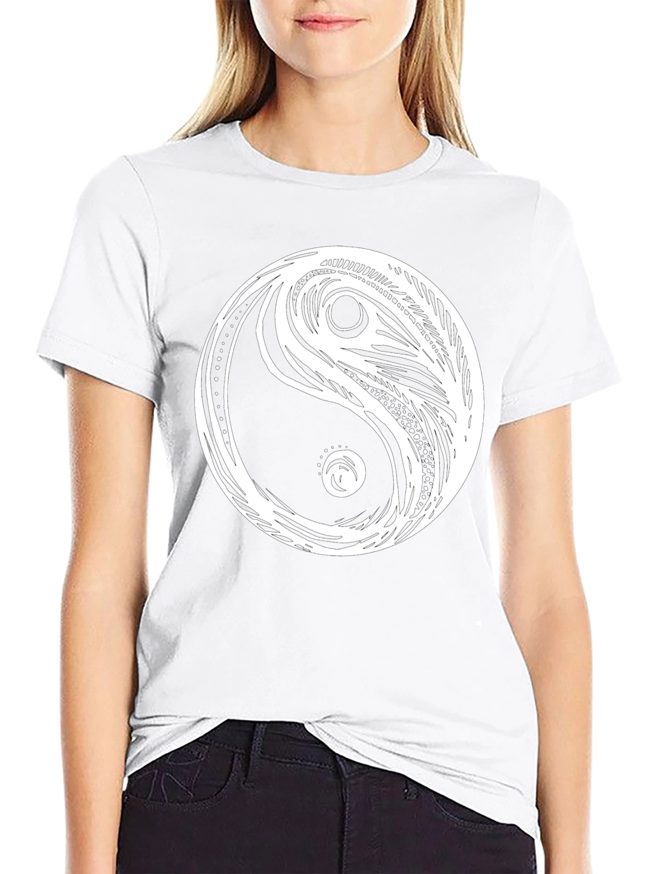 Yin Yang Graphic Tee - Classic Black Cotton T-Shirt