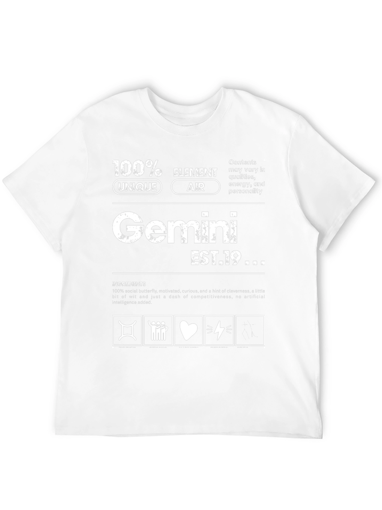 Gemini Zodiac T-Shirt: Unique Air Element Birthday Gift