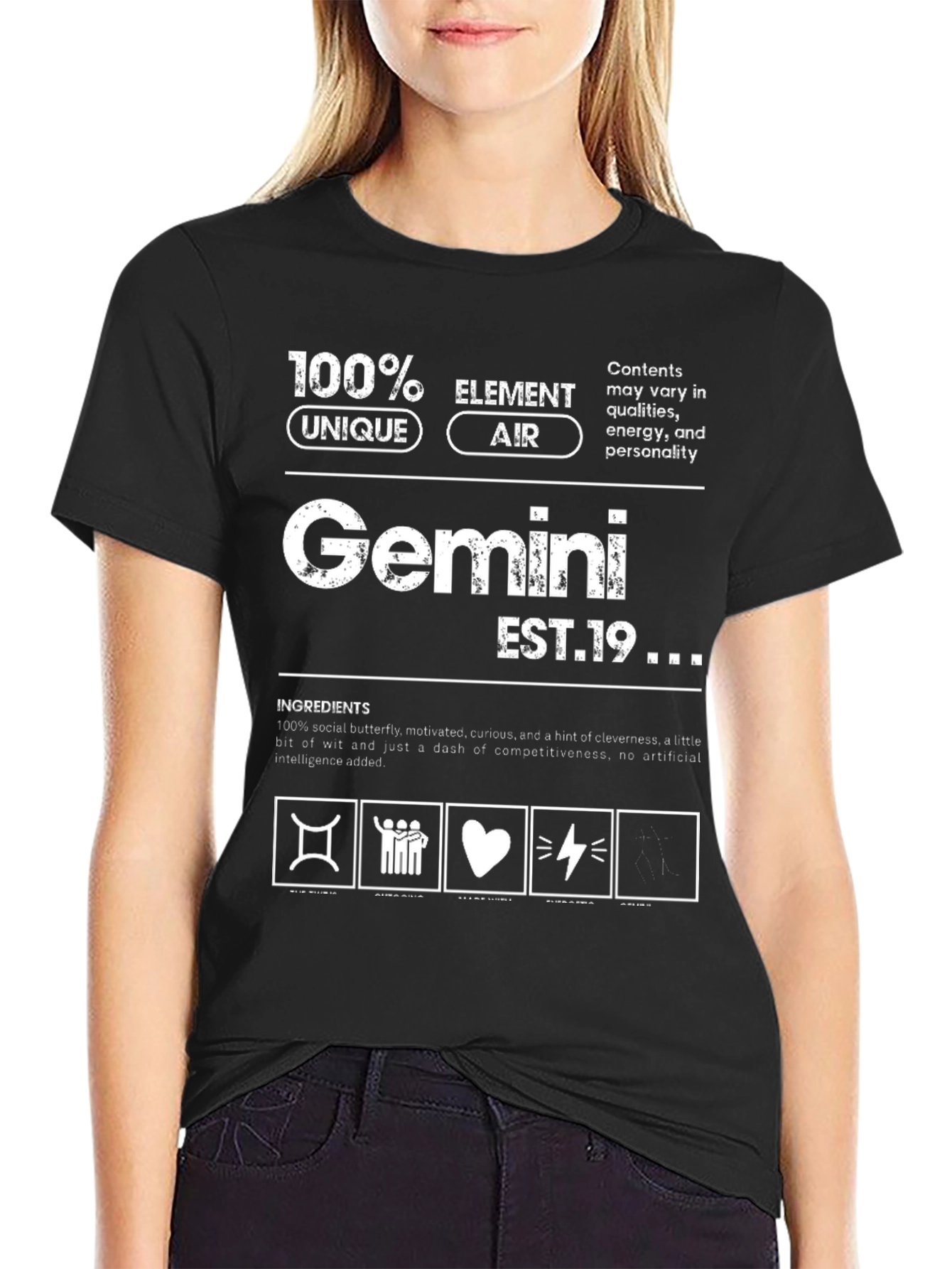 Gemini Zodiac T-Shirt: Unique Air Element Birthday Gift