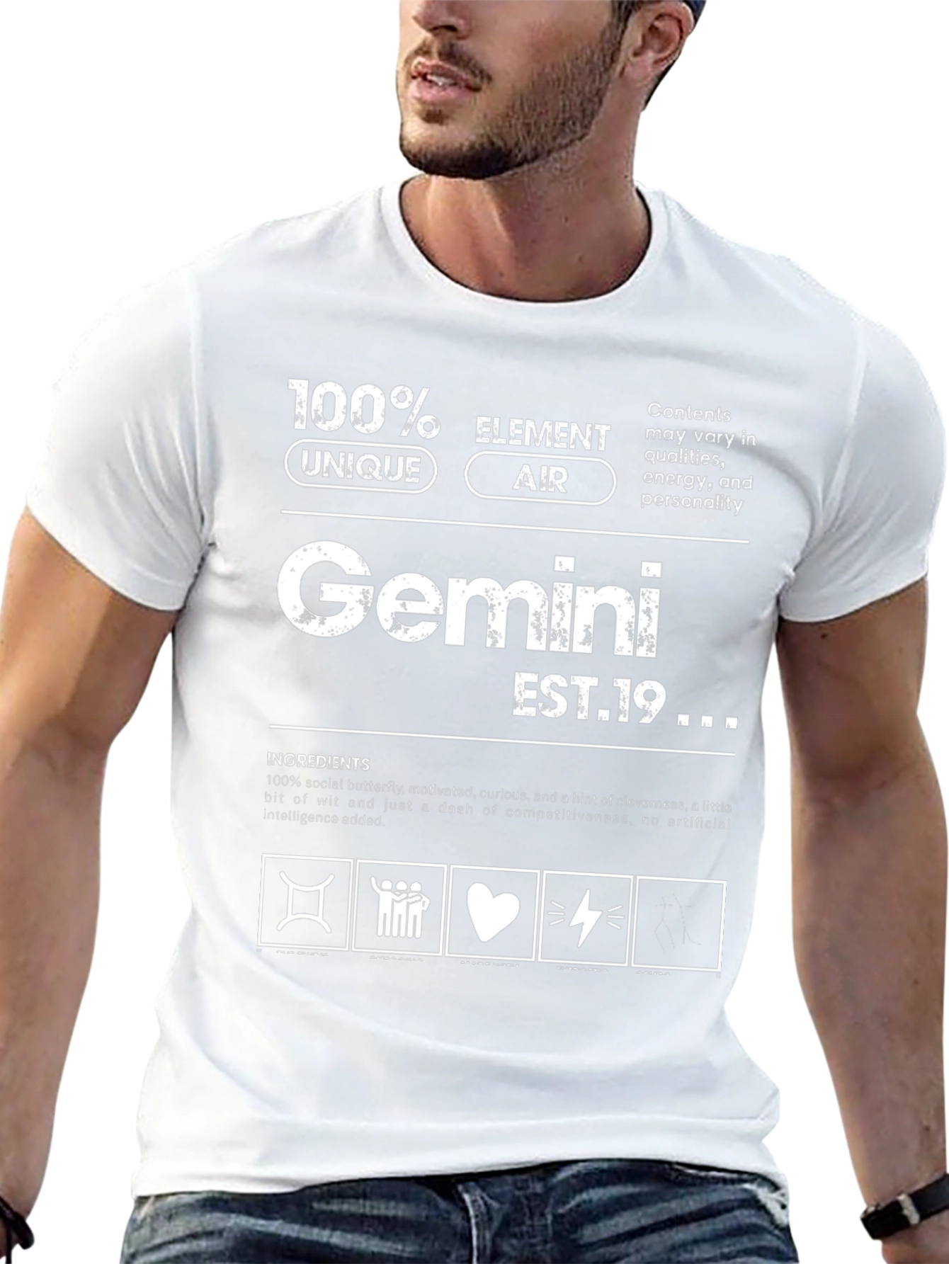 Gemini Zodiac T-Shirt: Unique Air Element Birthday Gift