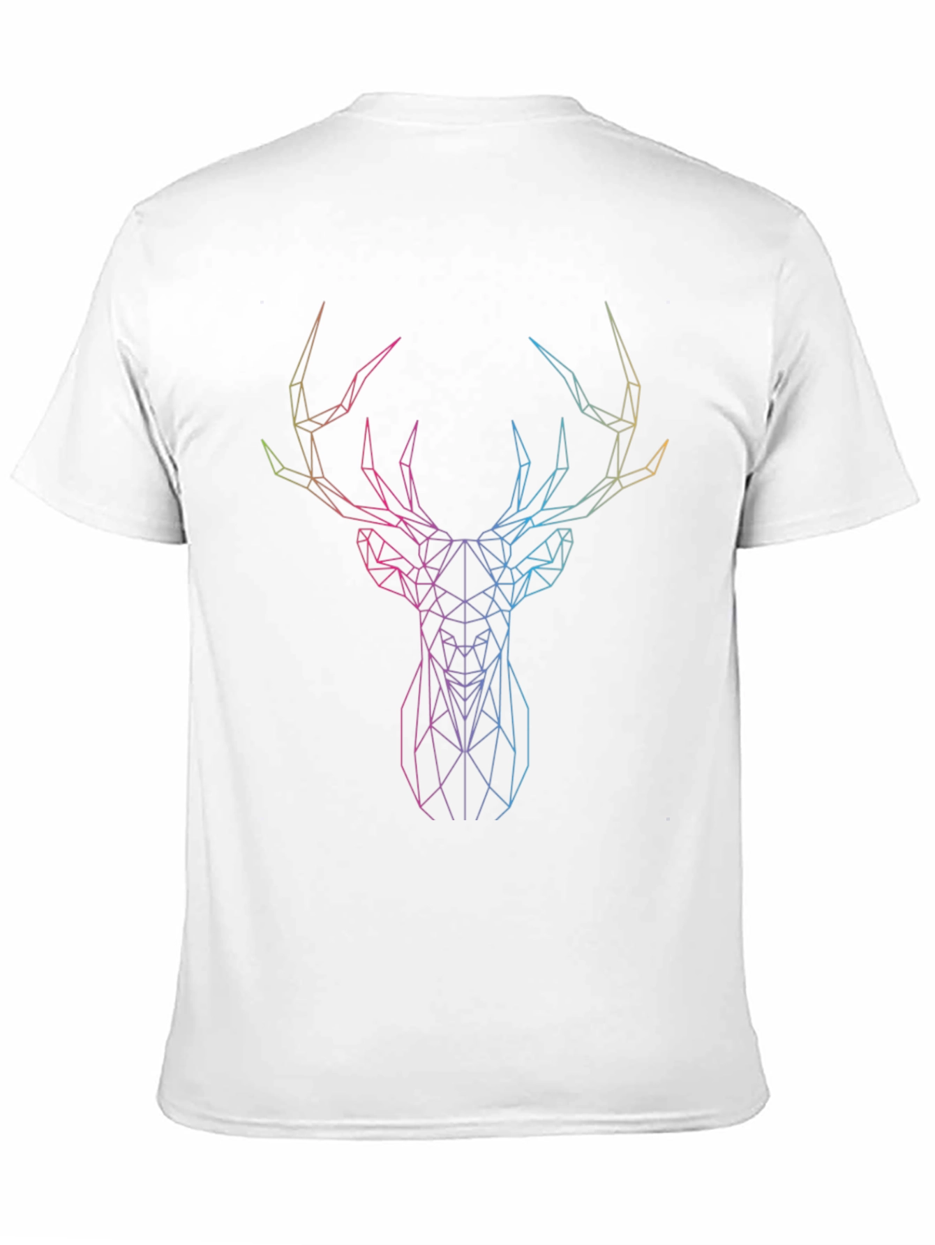Geometric Deer Graphic Tee - Sleek Black Shirt