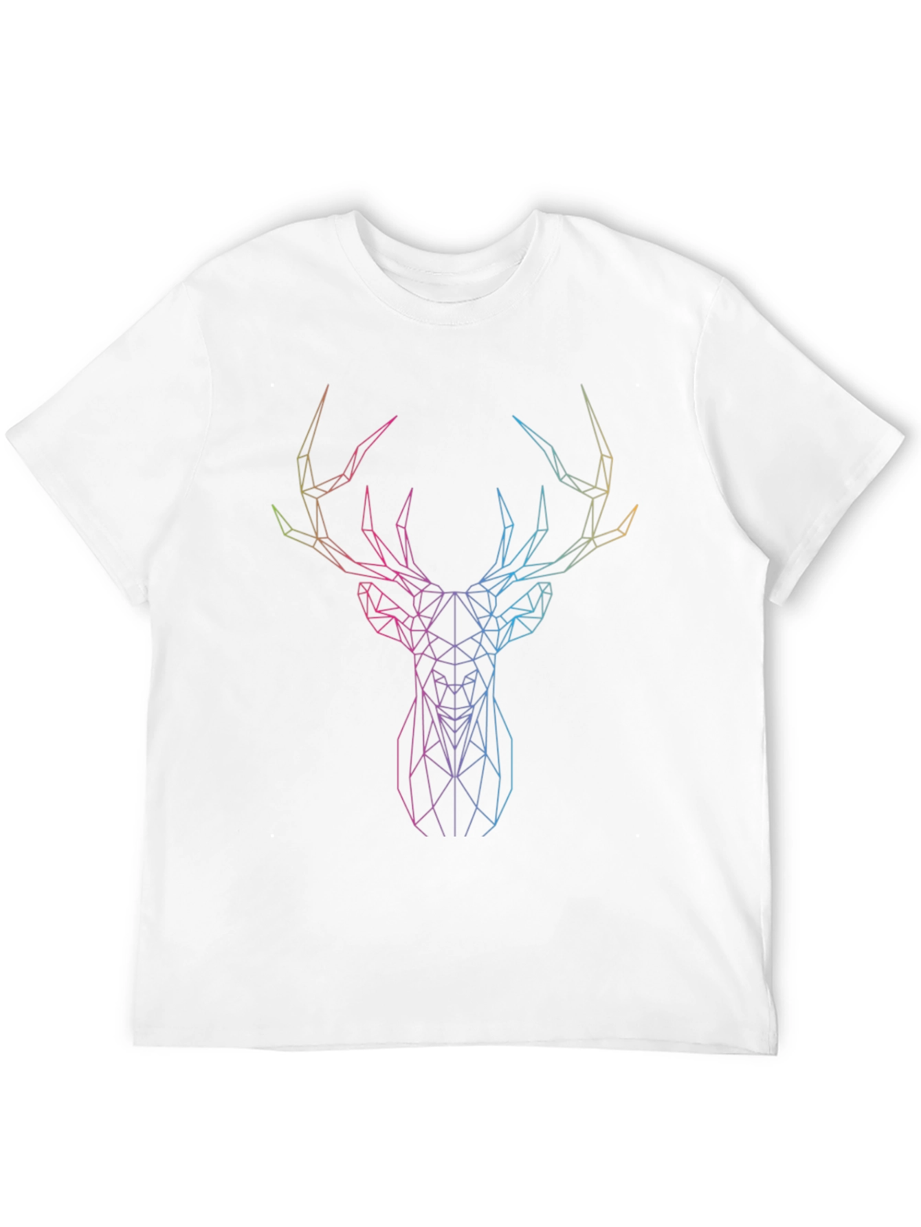 Geometric Deer Graphic Tee - Sleek Black Shirt