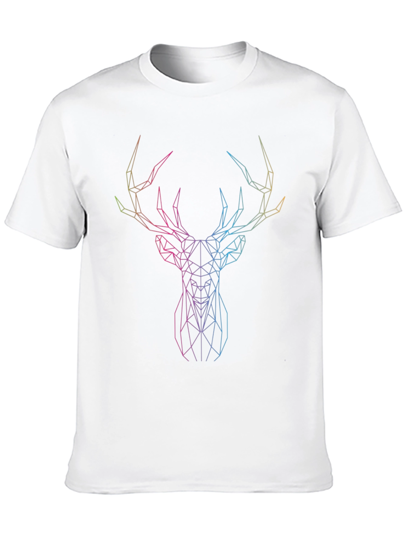Geometric Deer Graphic Tee - Sleek Black Shirt