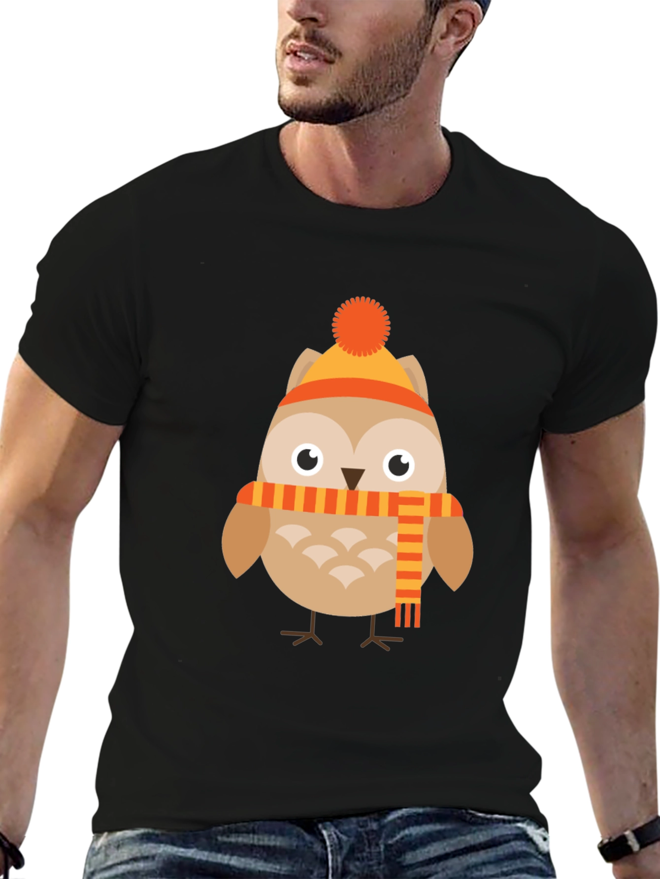 Owl in Winter Gear Graphic Tee