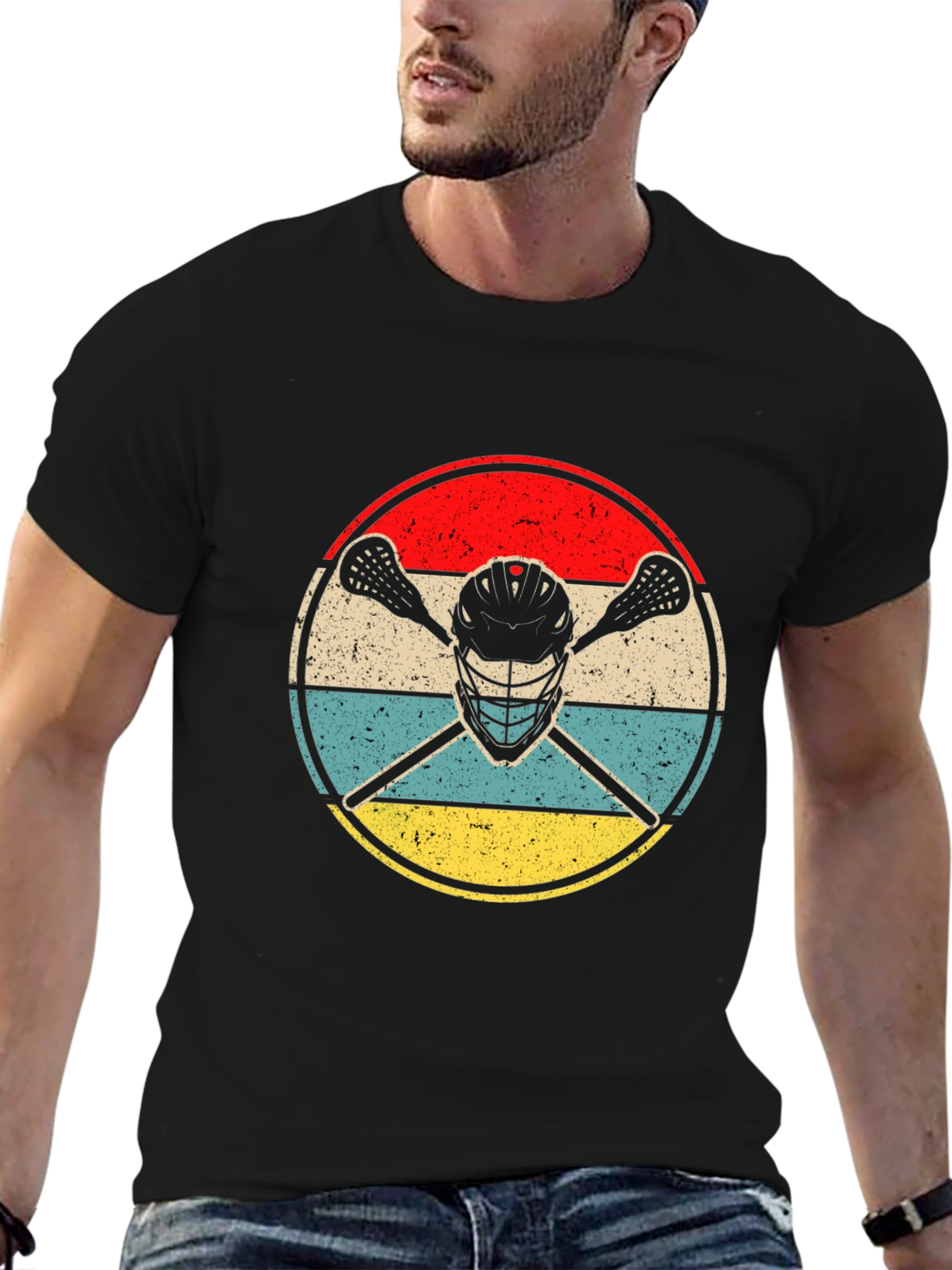 Lacrosse Helmet & Sticks Graphic T-Shirt