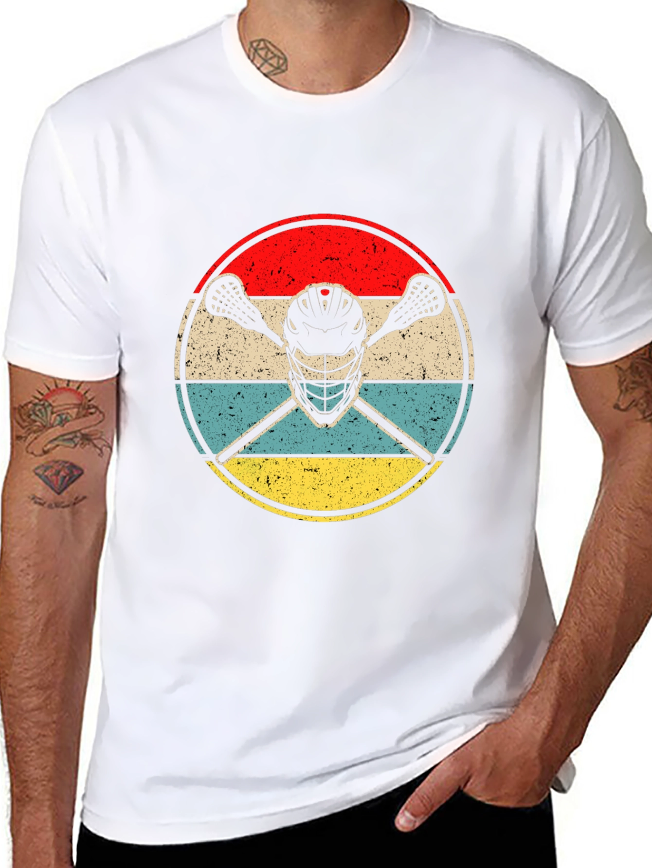 Lacrosse Helmet & Sticks Graphic T-Shirt