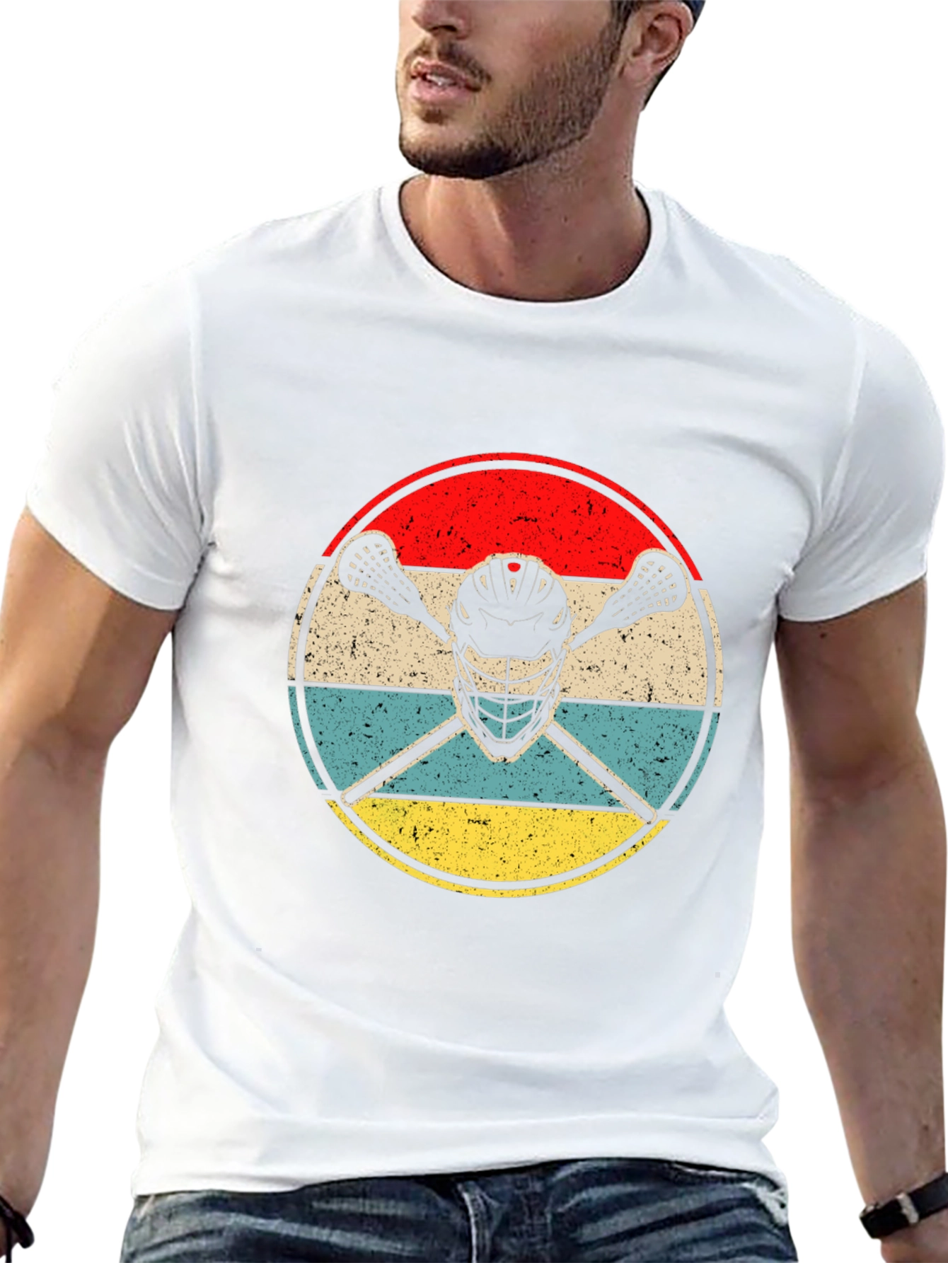Lacrosse Helmet & Sticks Graphic T-Shirt