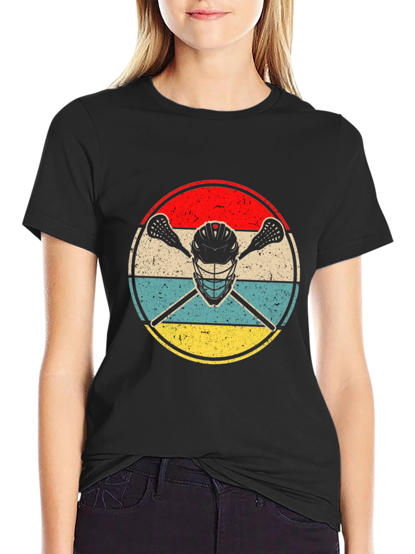 Lacrosse Helmet & Sticks Graphic T-Shirt