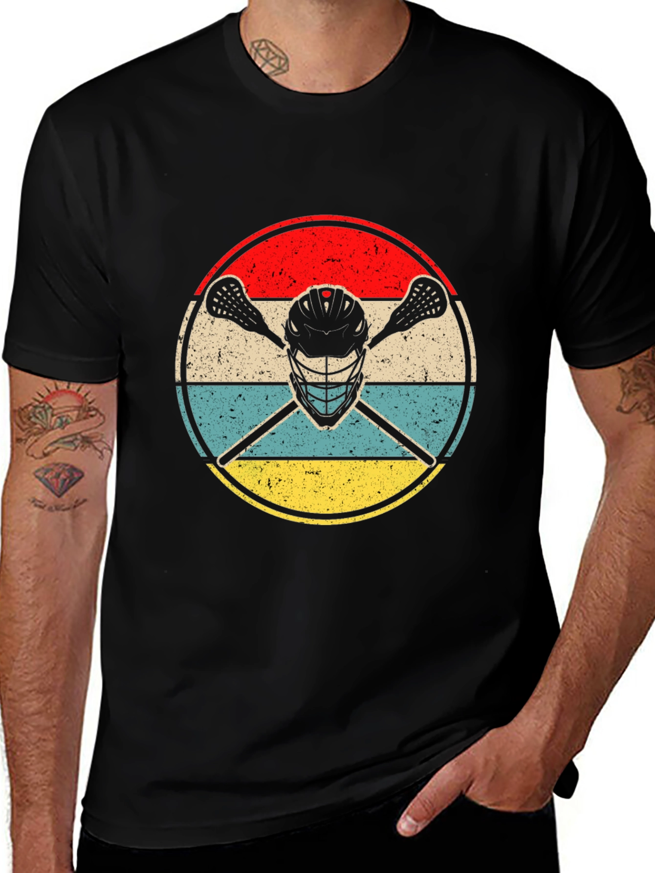 Lacrosse Helmet & Sticks Graphic T-Shirt