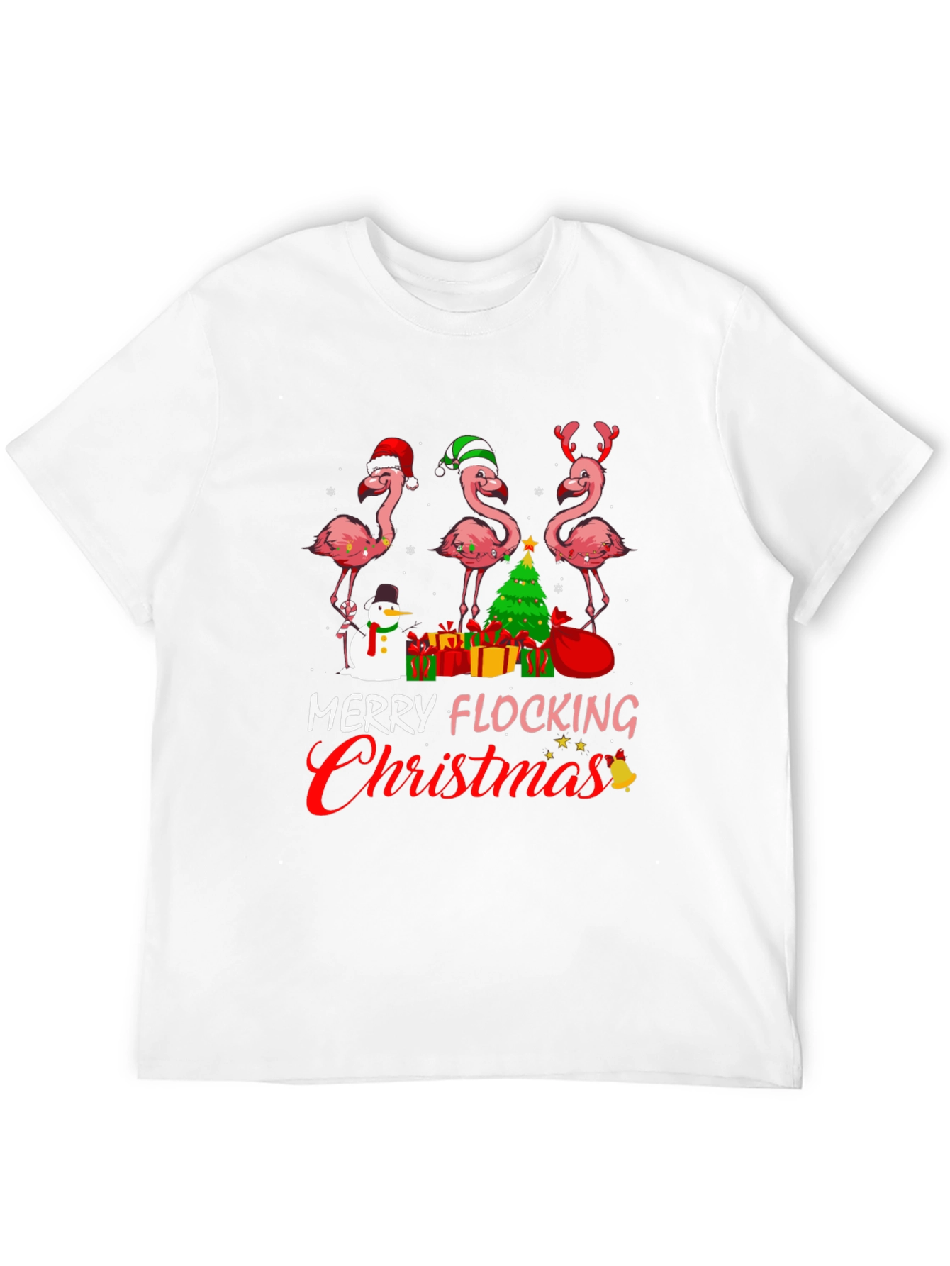Merry Flocking Christmas Flamingo T-Shirt