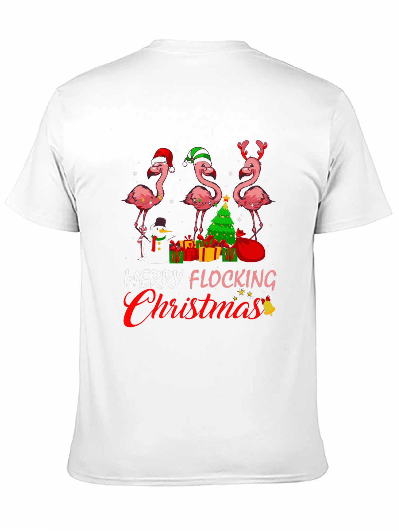 Merry Flocking Christmas Flamingo T-Shirt