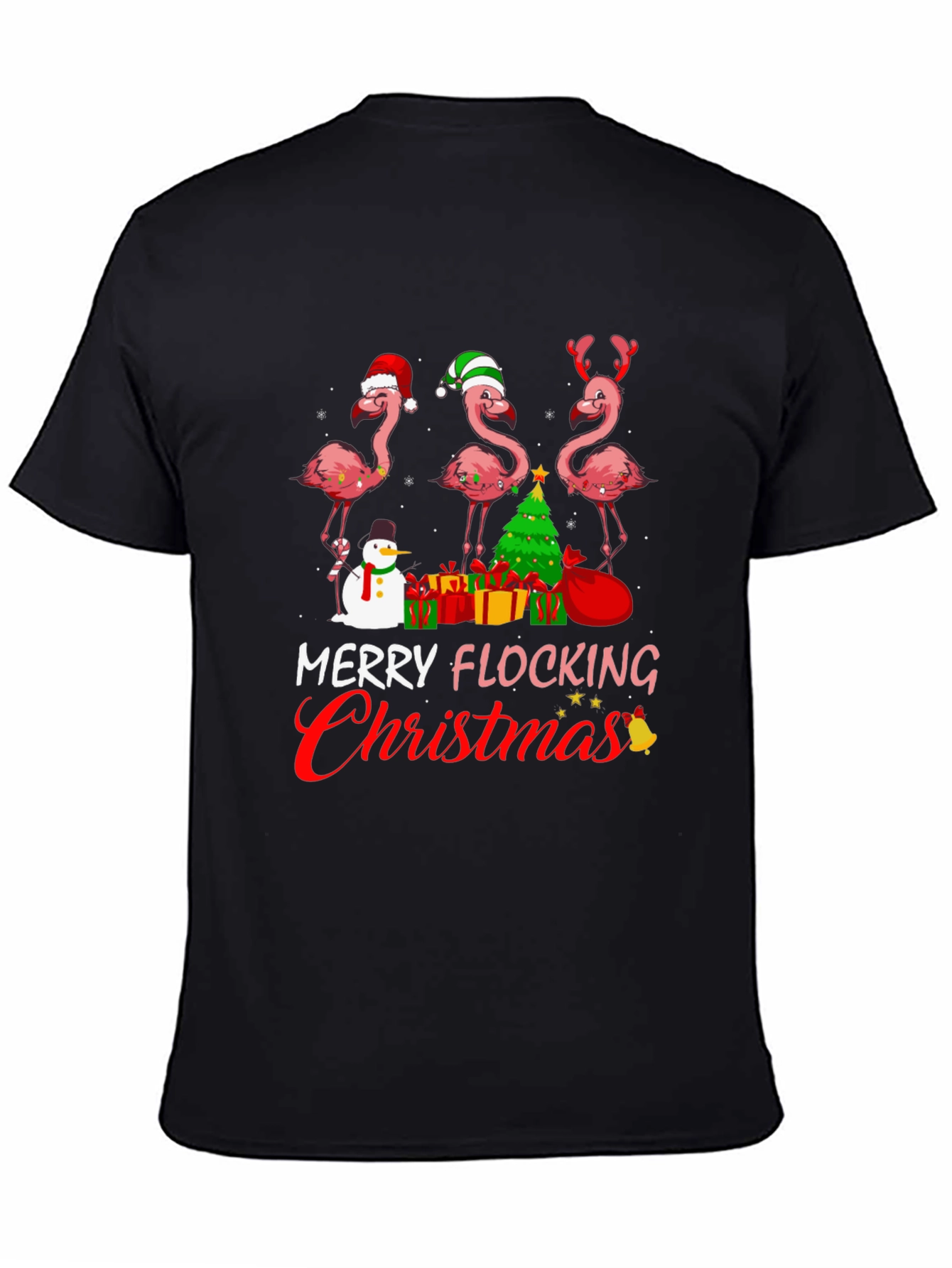 Merry Flocking Christmas Flamingo T-Shirt