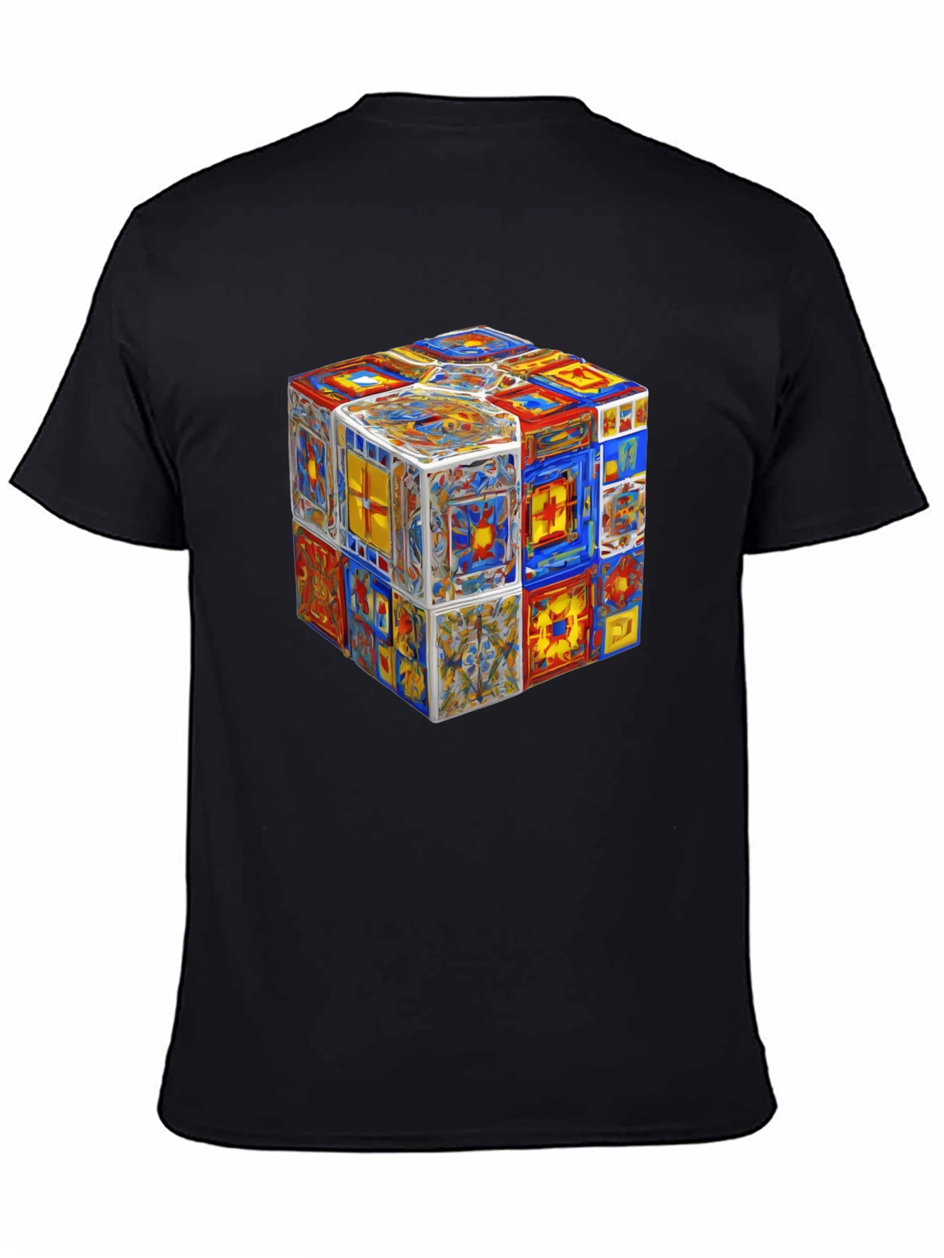 Artistic Cube Graphic Tee - Unique Mens T-Shirt