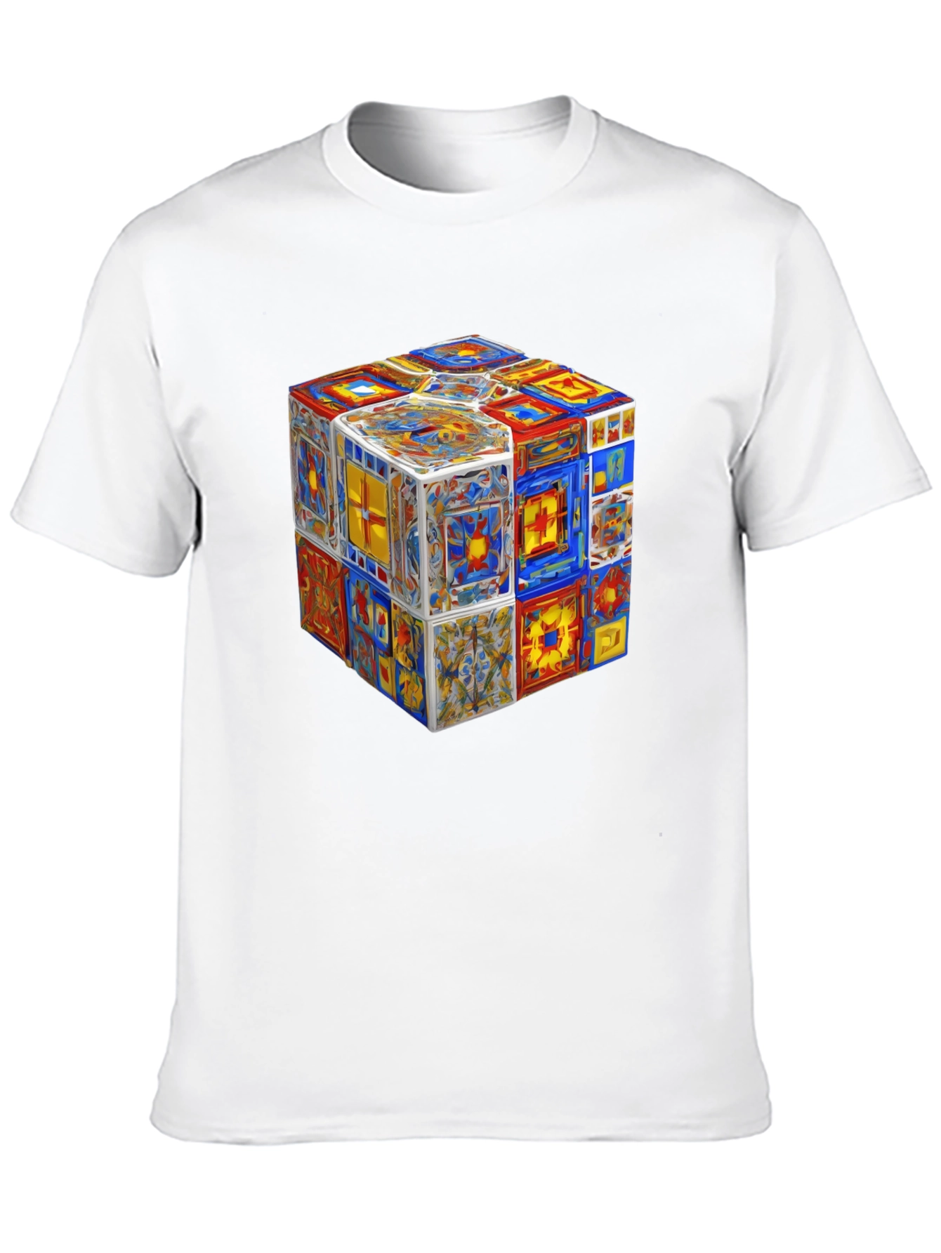 Artistic Cube Graphic Tee - Unique Mens T-Shirt