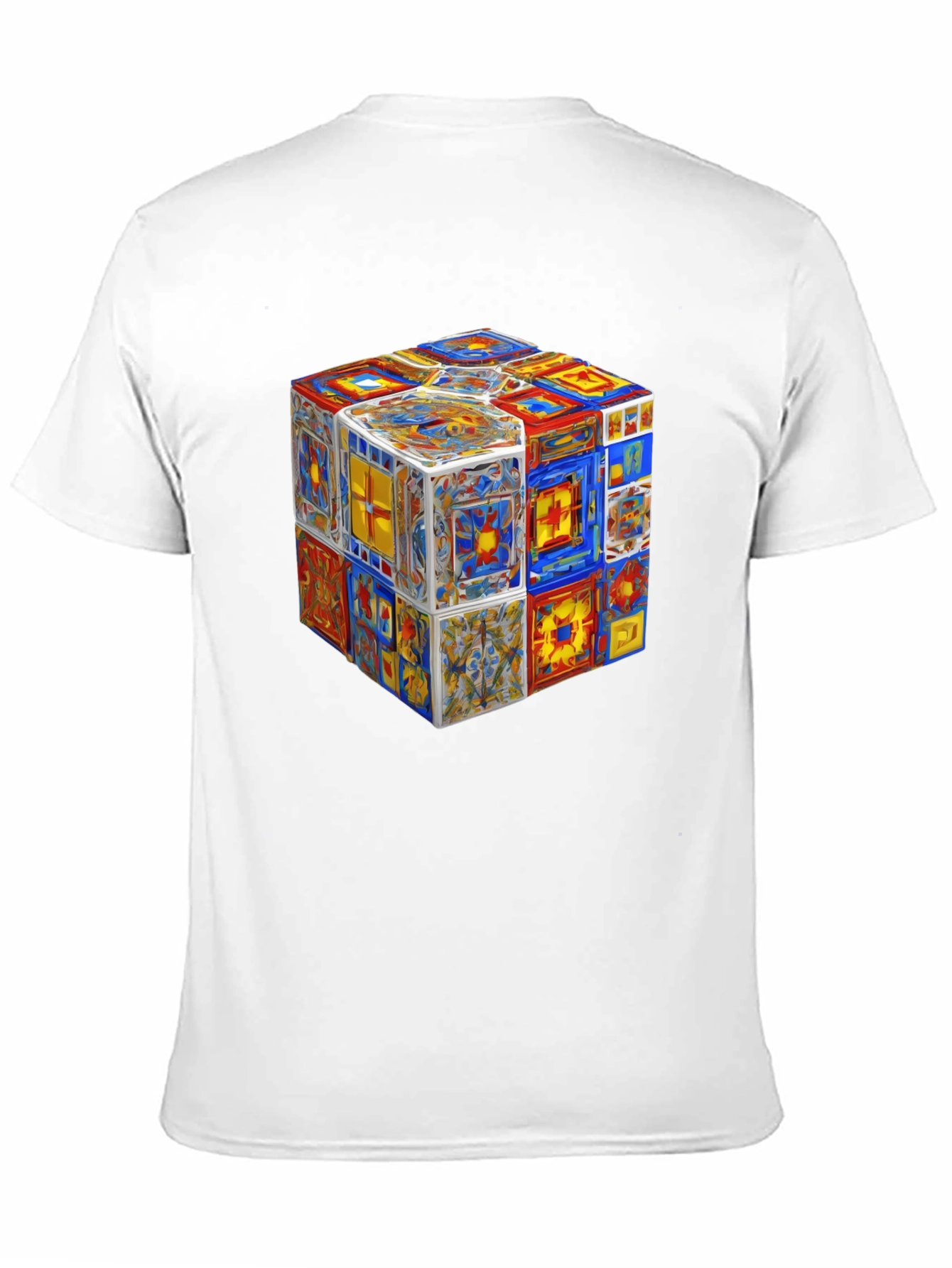 Artistic Cube Graphic Tee - Unique Mens T-Shirt