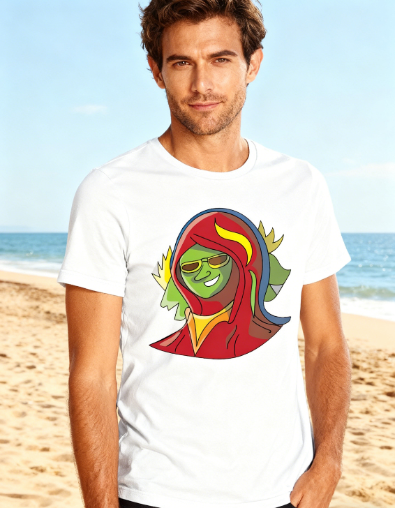 "Vibrant Hooded Icon" Graphic Tee