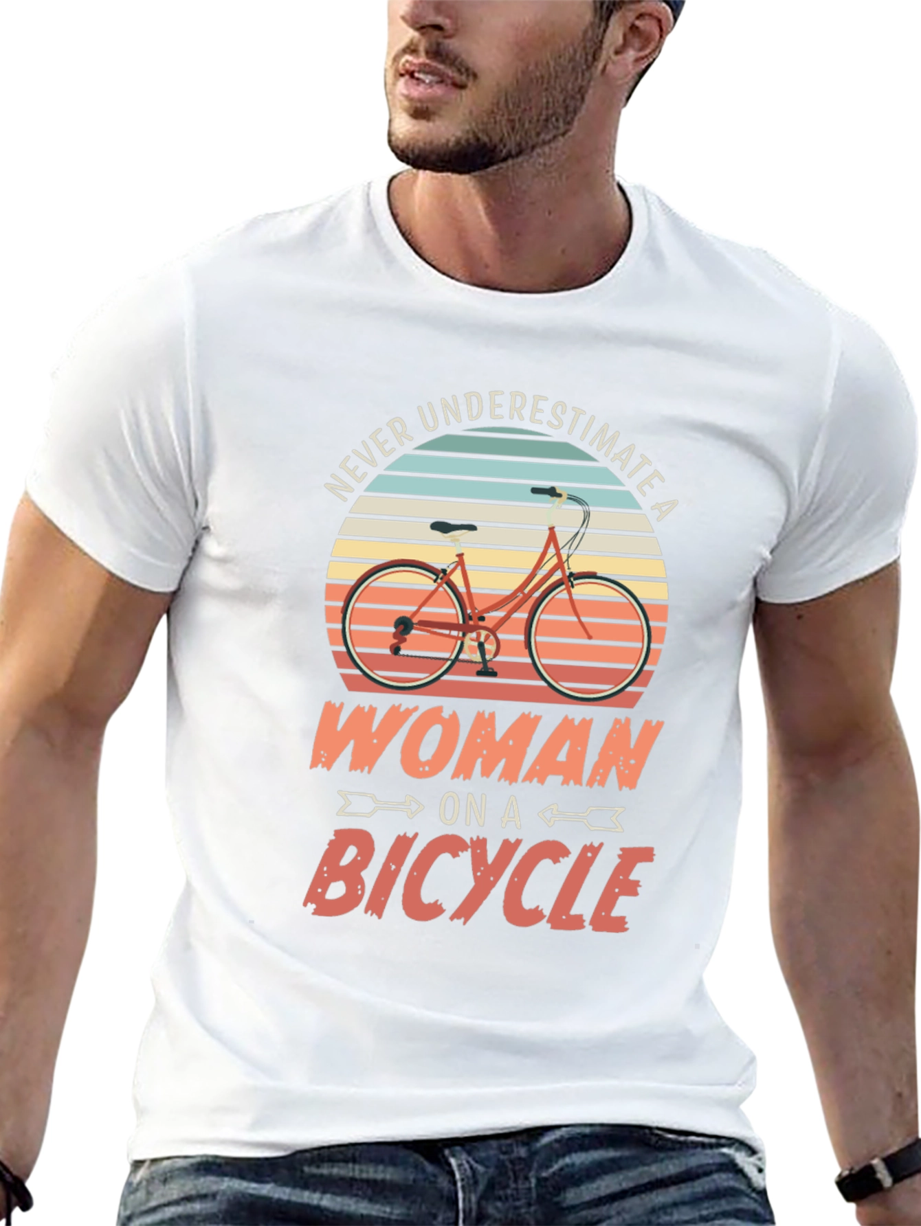 Never Underestimate a Woman on a Bicycle Tee