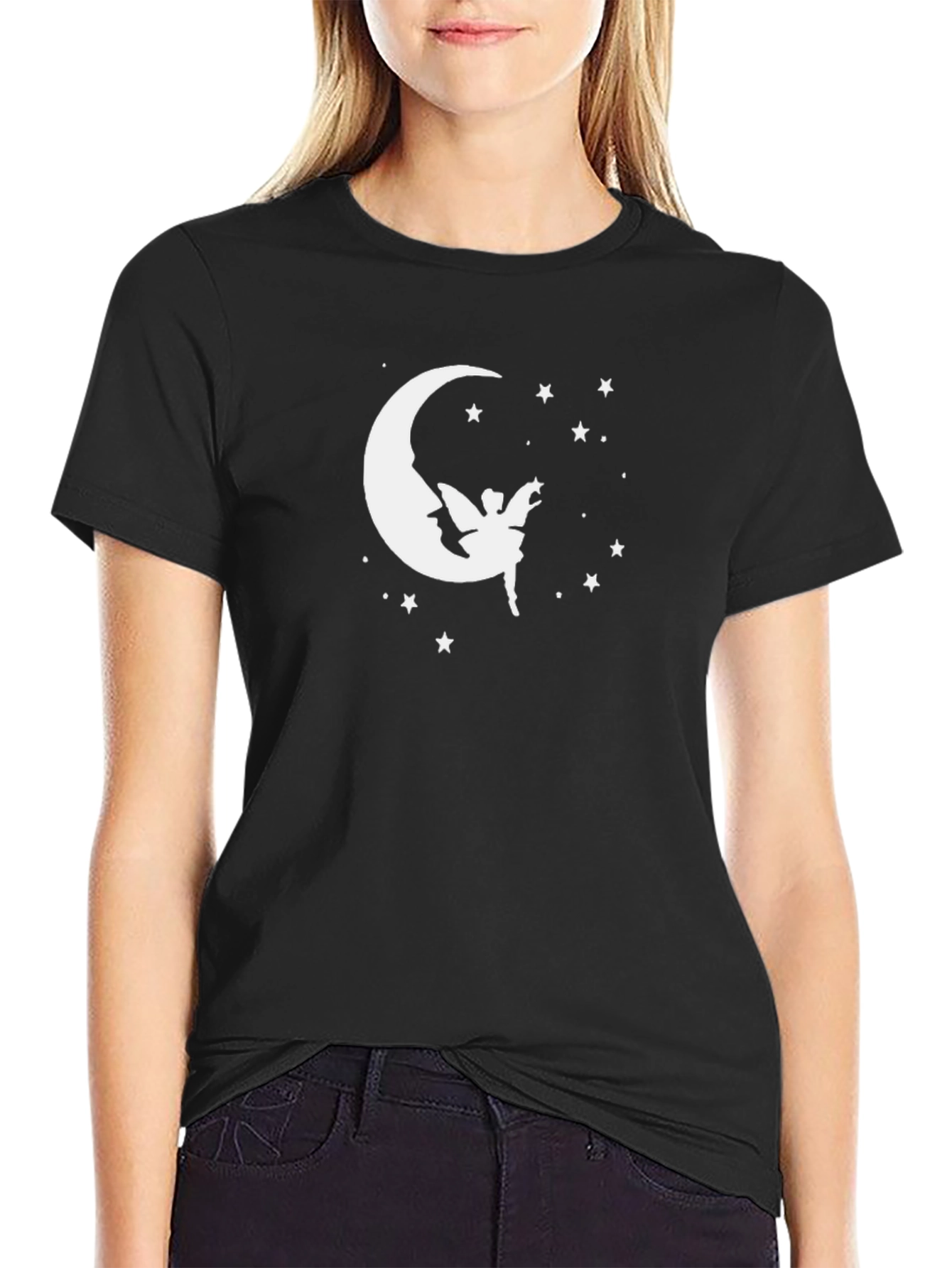 Fairy Moon Star Graphic Tee - Black