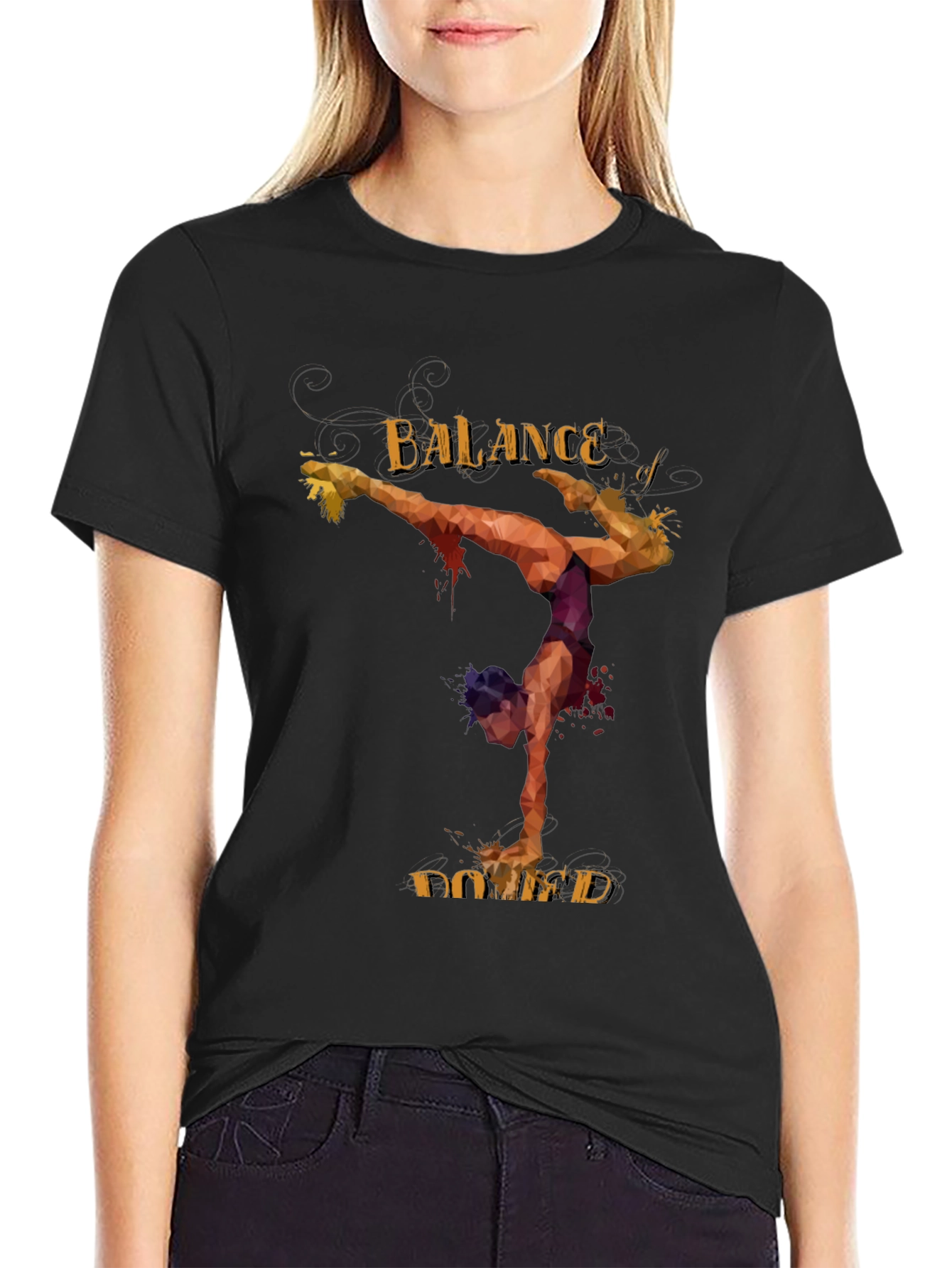 Balance Defined Graphic Tee - Black Casual Comfort