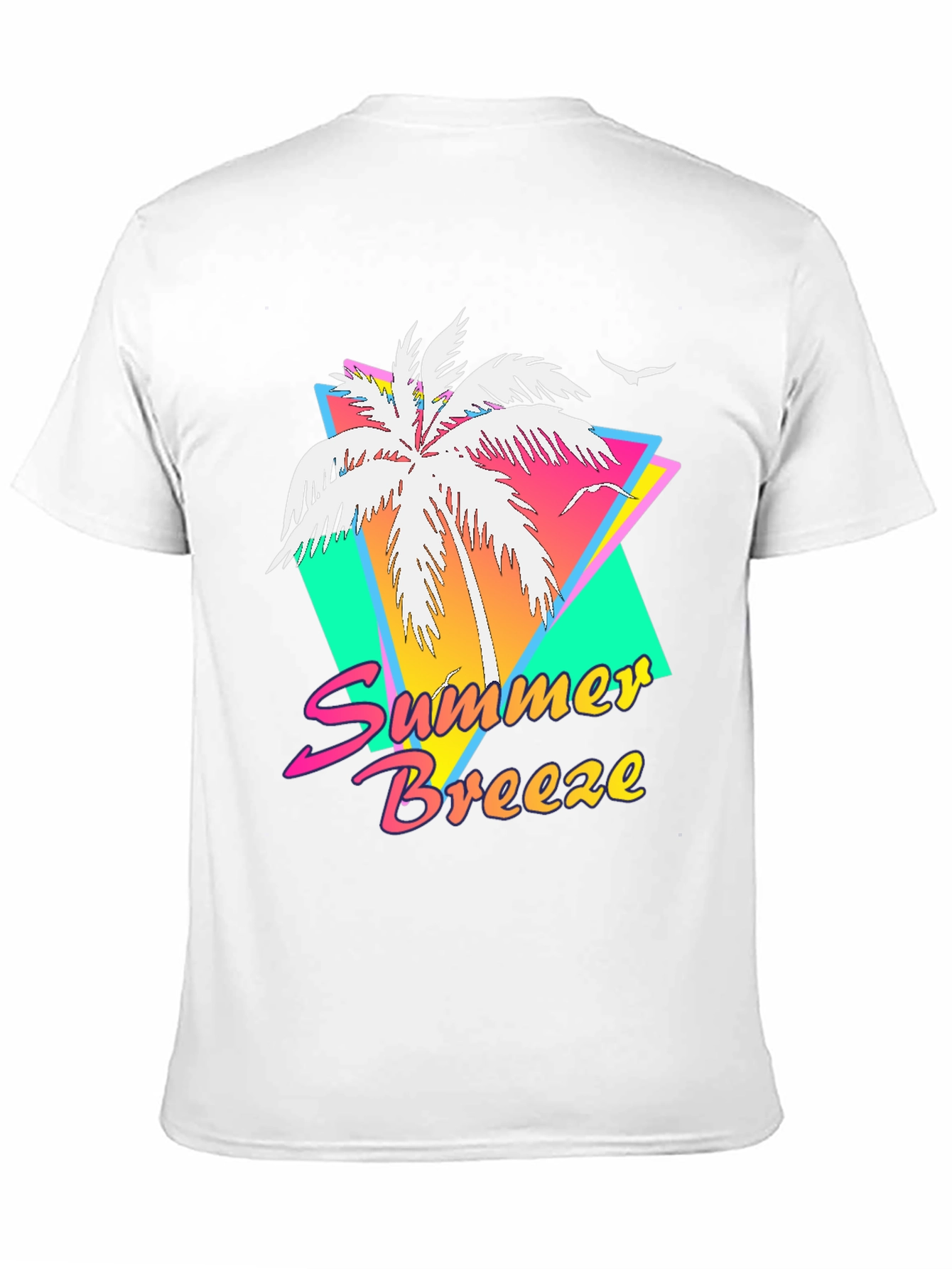 Summer Breeze Graphic Tee - Retro Palm Tree Design