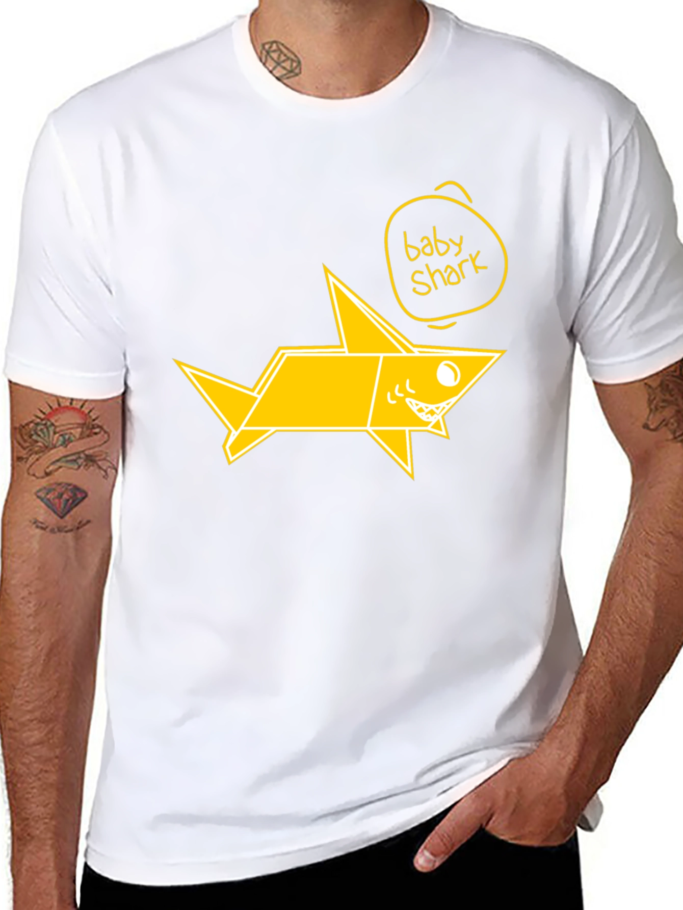 Baby Shark Origami Graphic Tee - Black