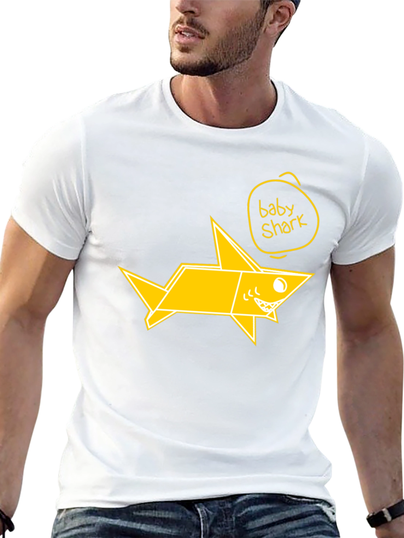 Baby Shark Origami Graphic Tee - Black