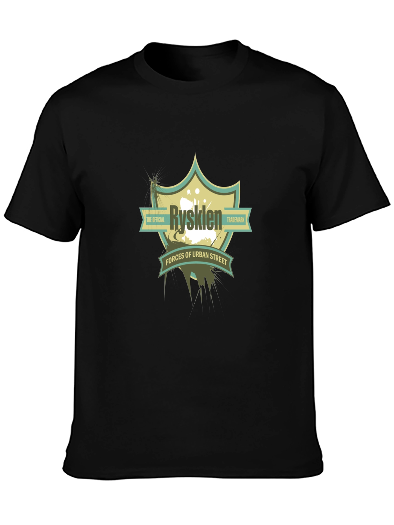 Rysklen Urban Street Graphic Black T-Shirt