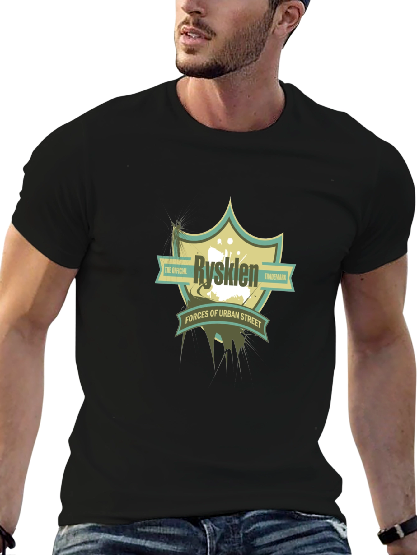 Rysklen Urban Street Graphic Black T-Shirt