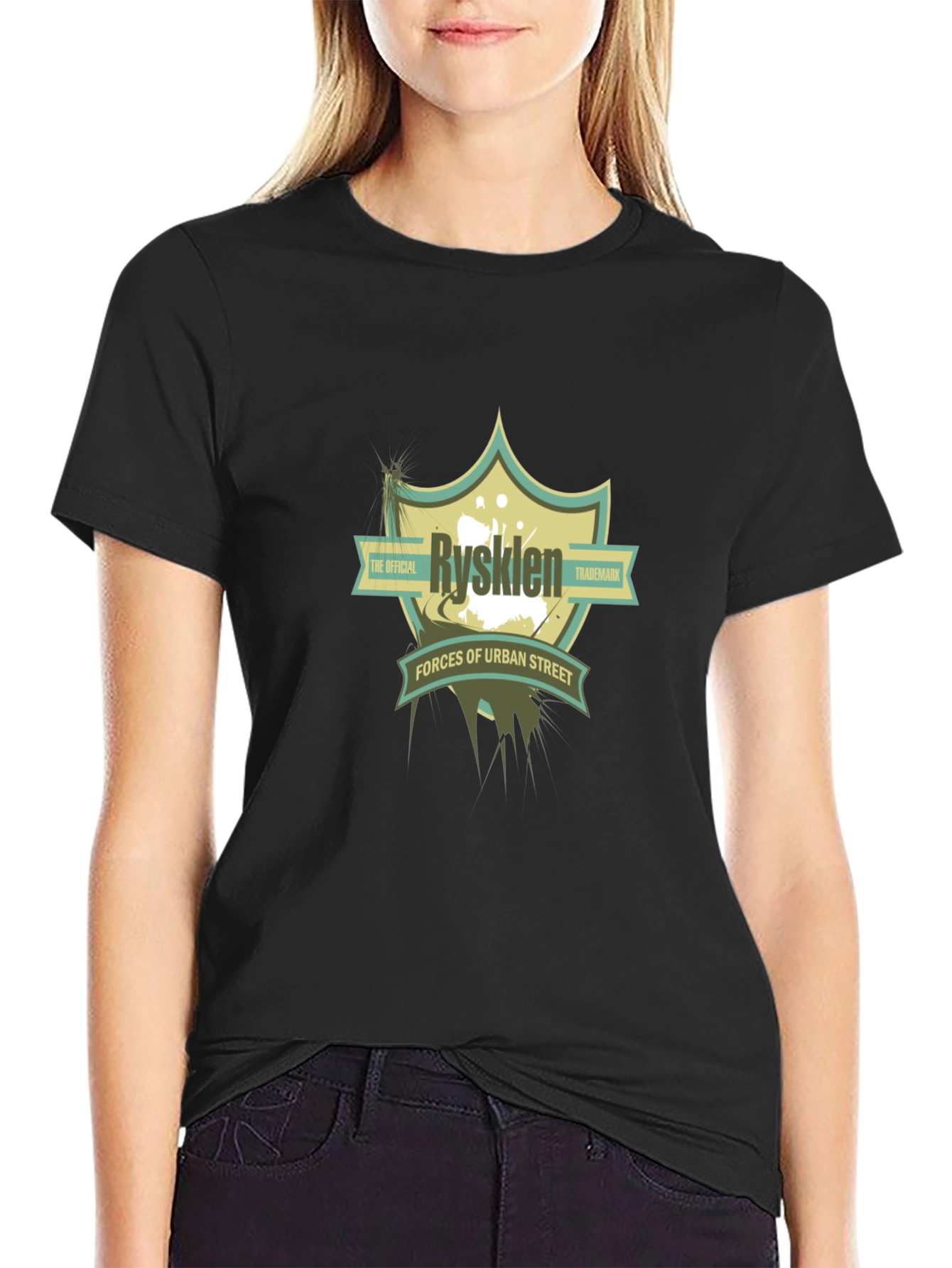 Rysklen Urban Street Graphic Black T-Shirt