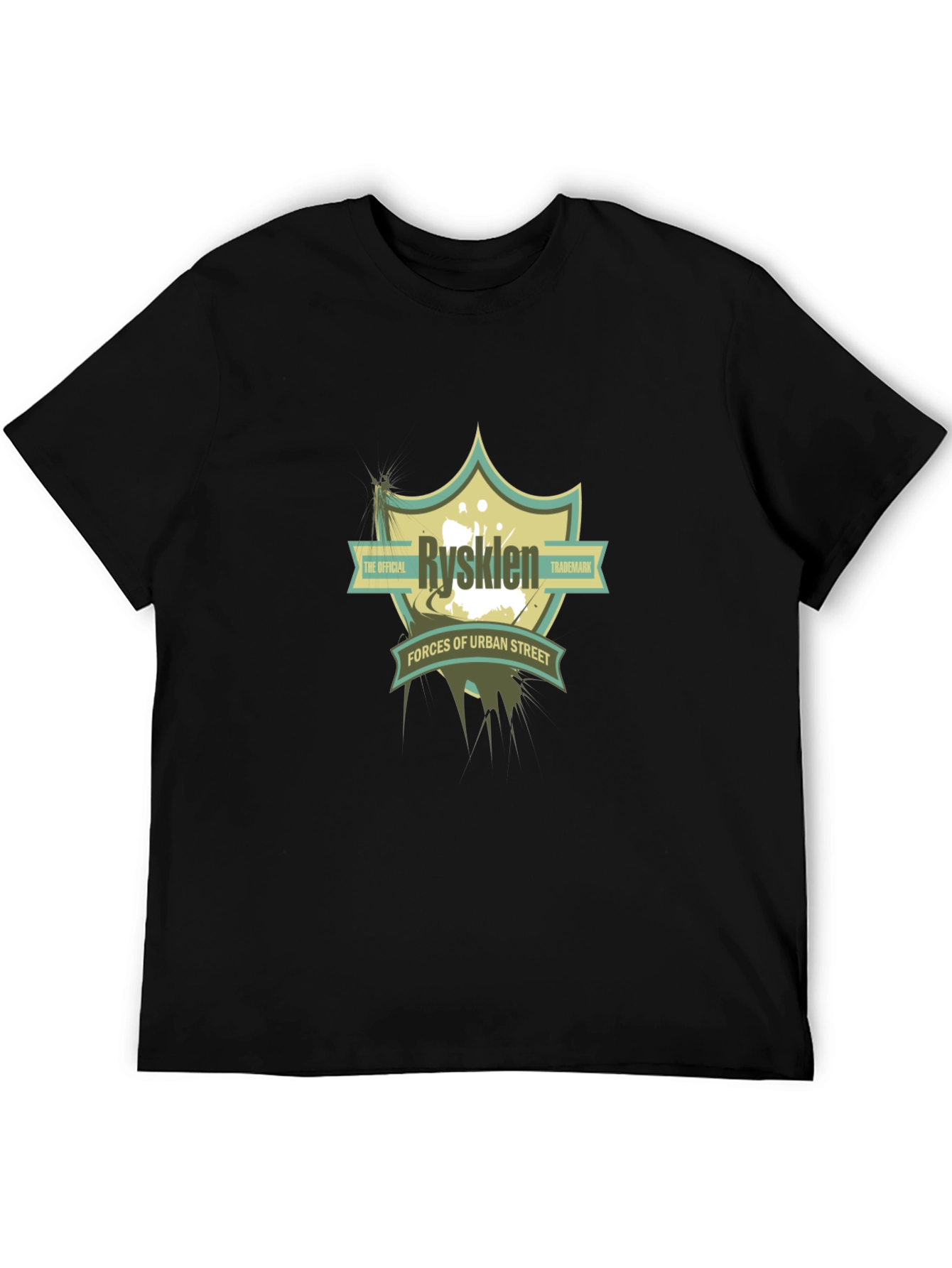 Rysklen Urban Street Graphic Black T-Shirt