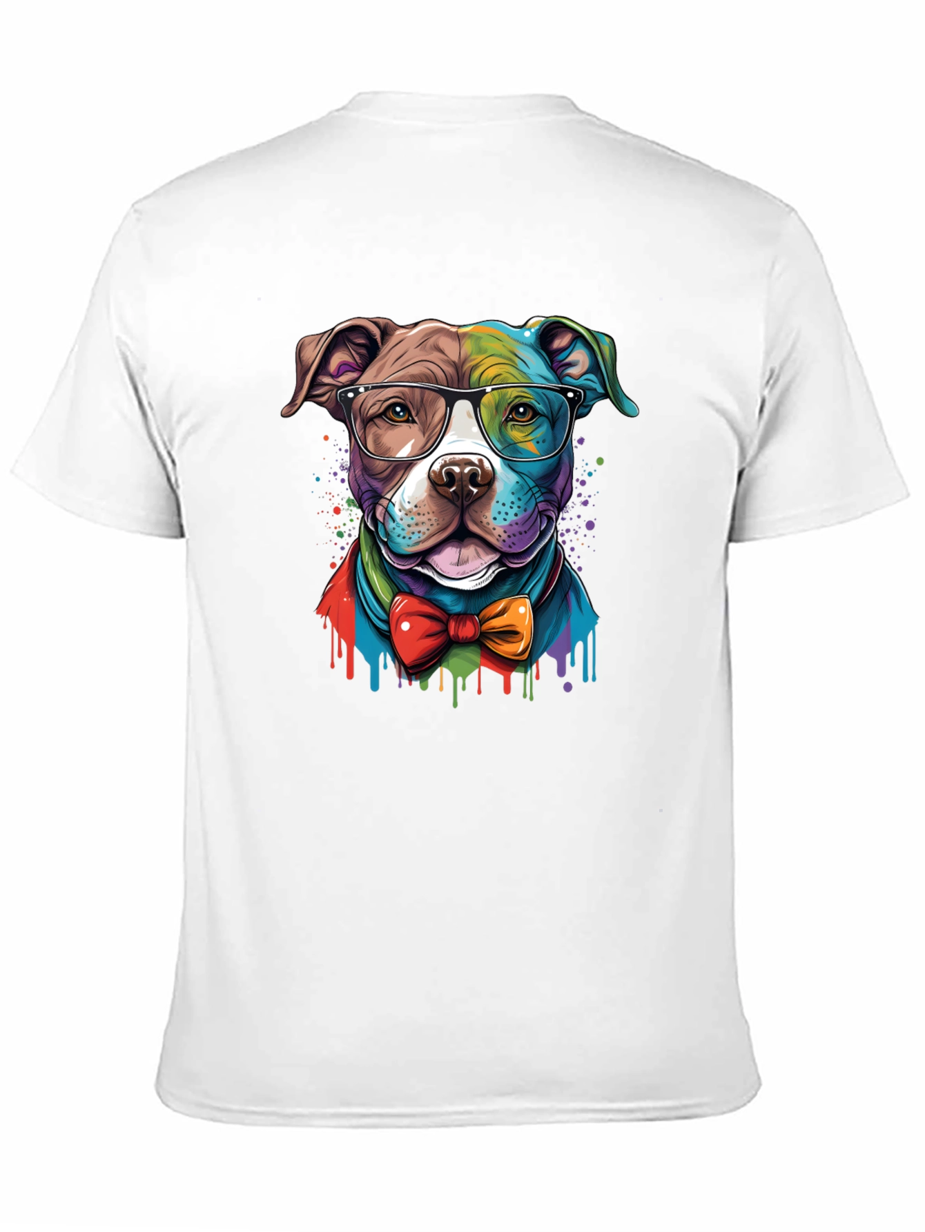 Dog with Glasses Graphic Tee - Black