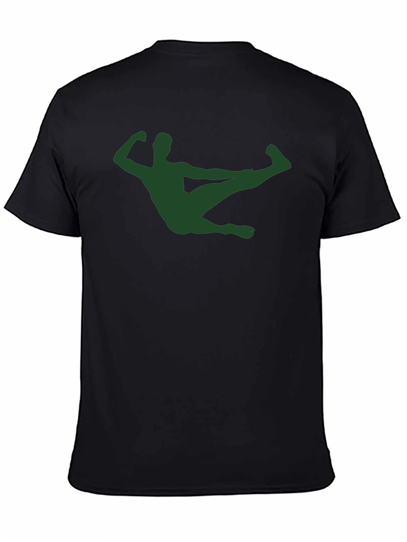 Unique Black T-shirt with Green Silhouette Design